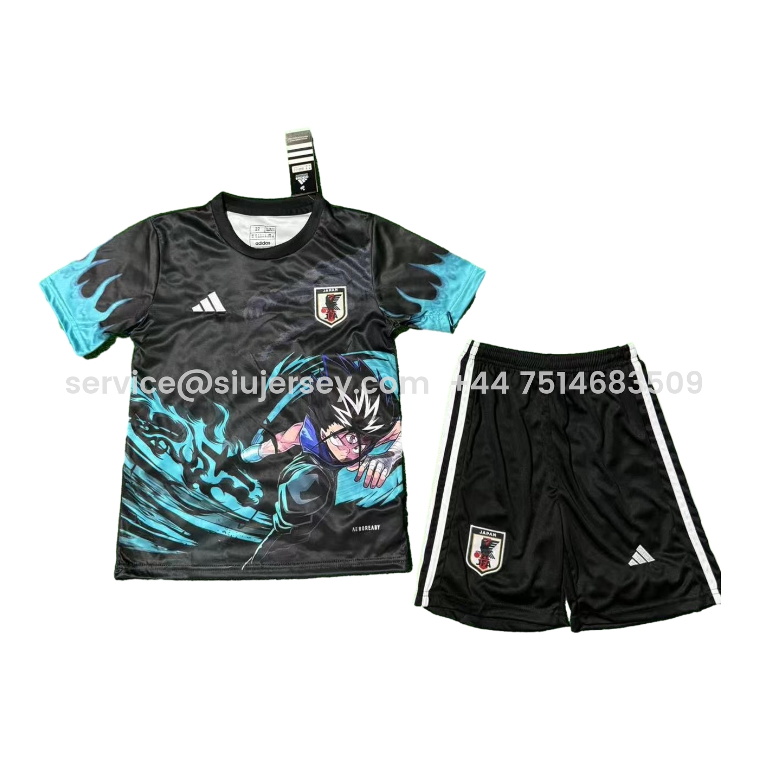 SIUjerseys-Japan 25-26 Yu Yu Hakusho Hiei Black Dragon Wave Black Special Kids Kit