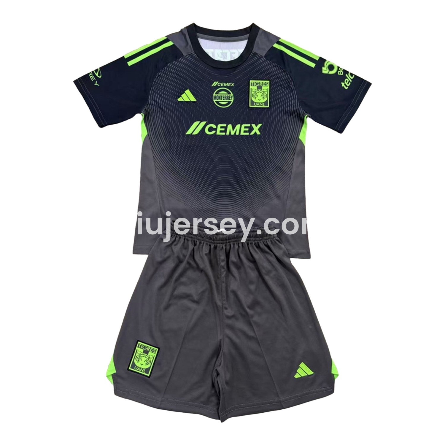 SIUjerseys-Tigres UANL 25-26 Grey Black Goalkeeper Men's Adult Jersey Set - Fans Version