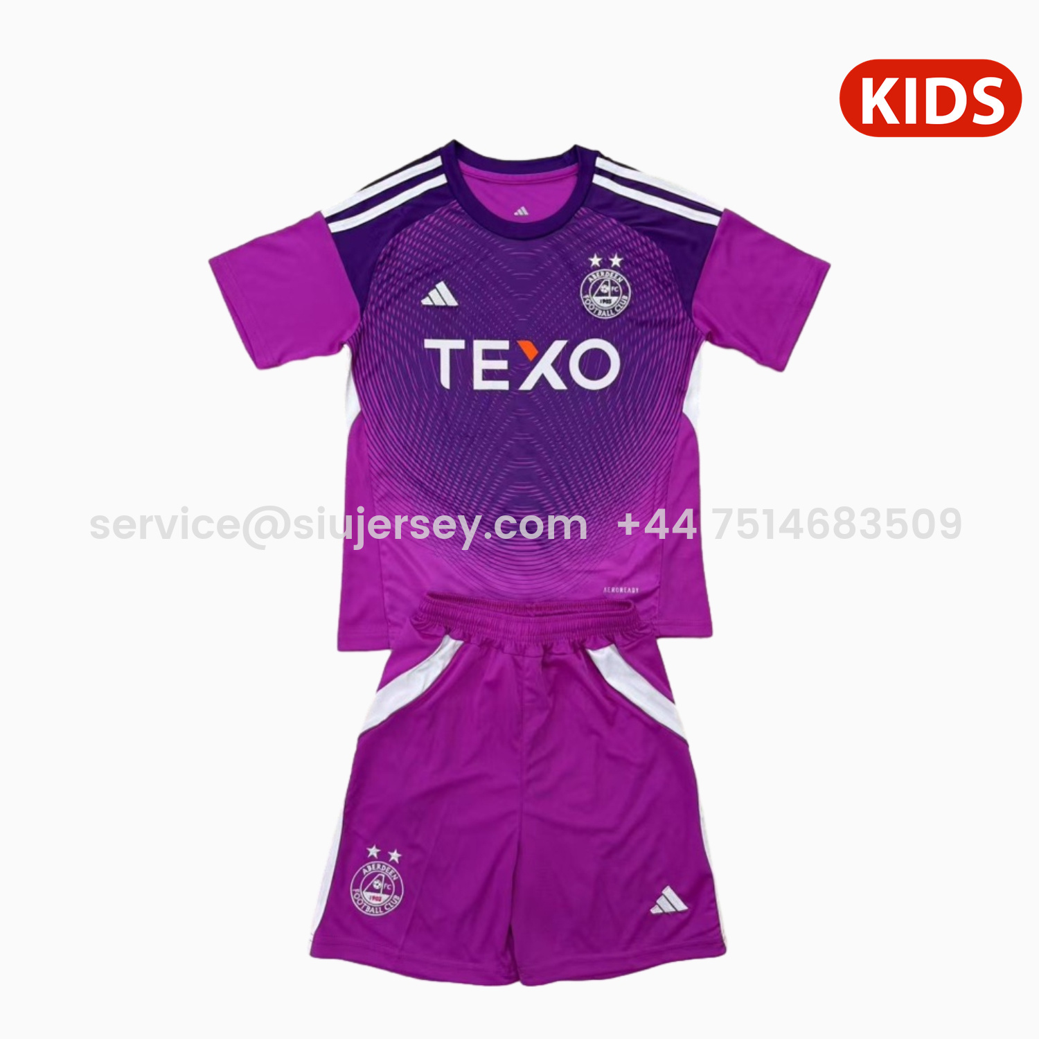 SIUjerseys-Aberdeen 25-26 Purple Goalkeeper Kids Kit