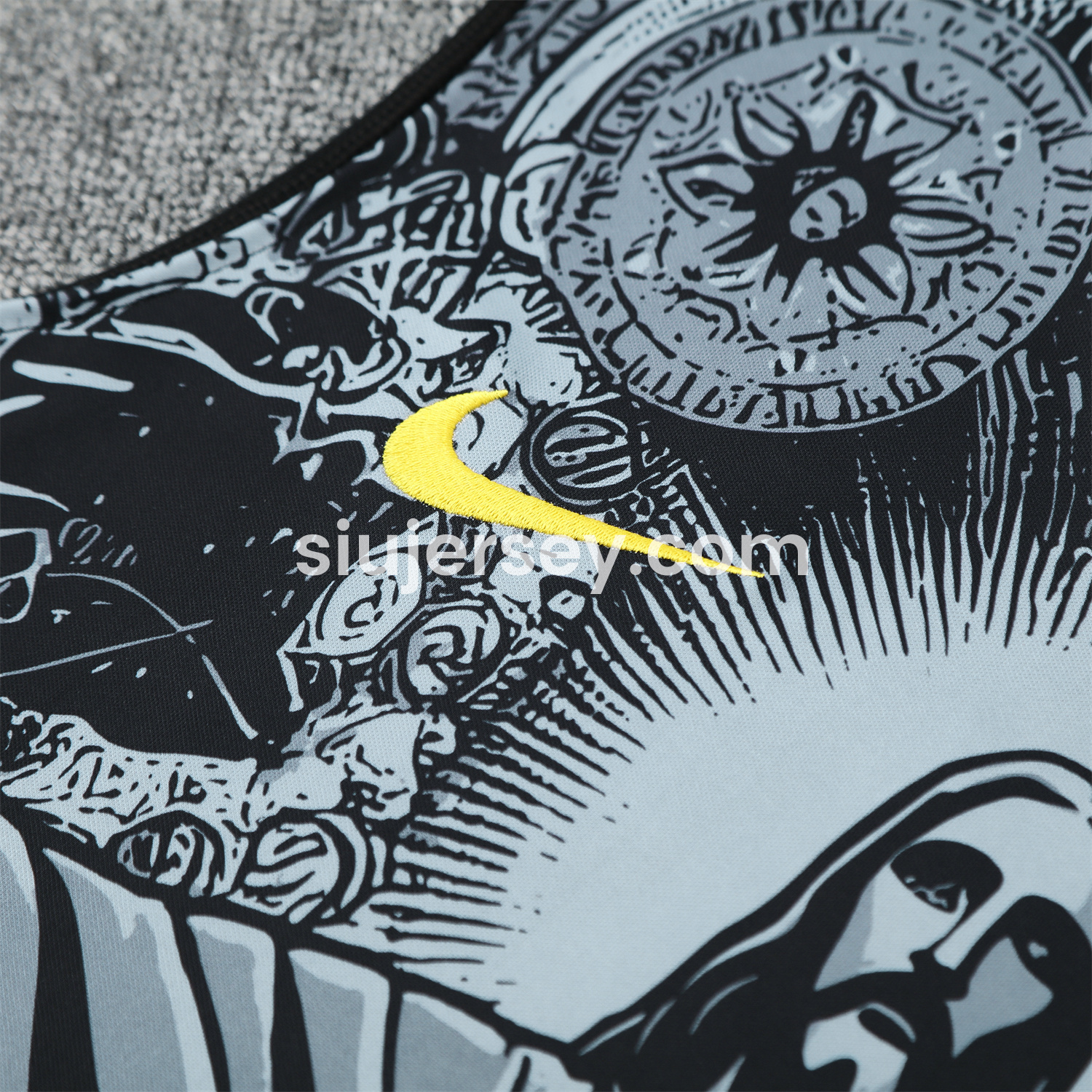 SIUjerseys-Brazil 25-26 Gray Jesus Statue Vest Training Set - Gray Vest & Black Shorts