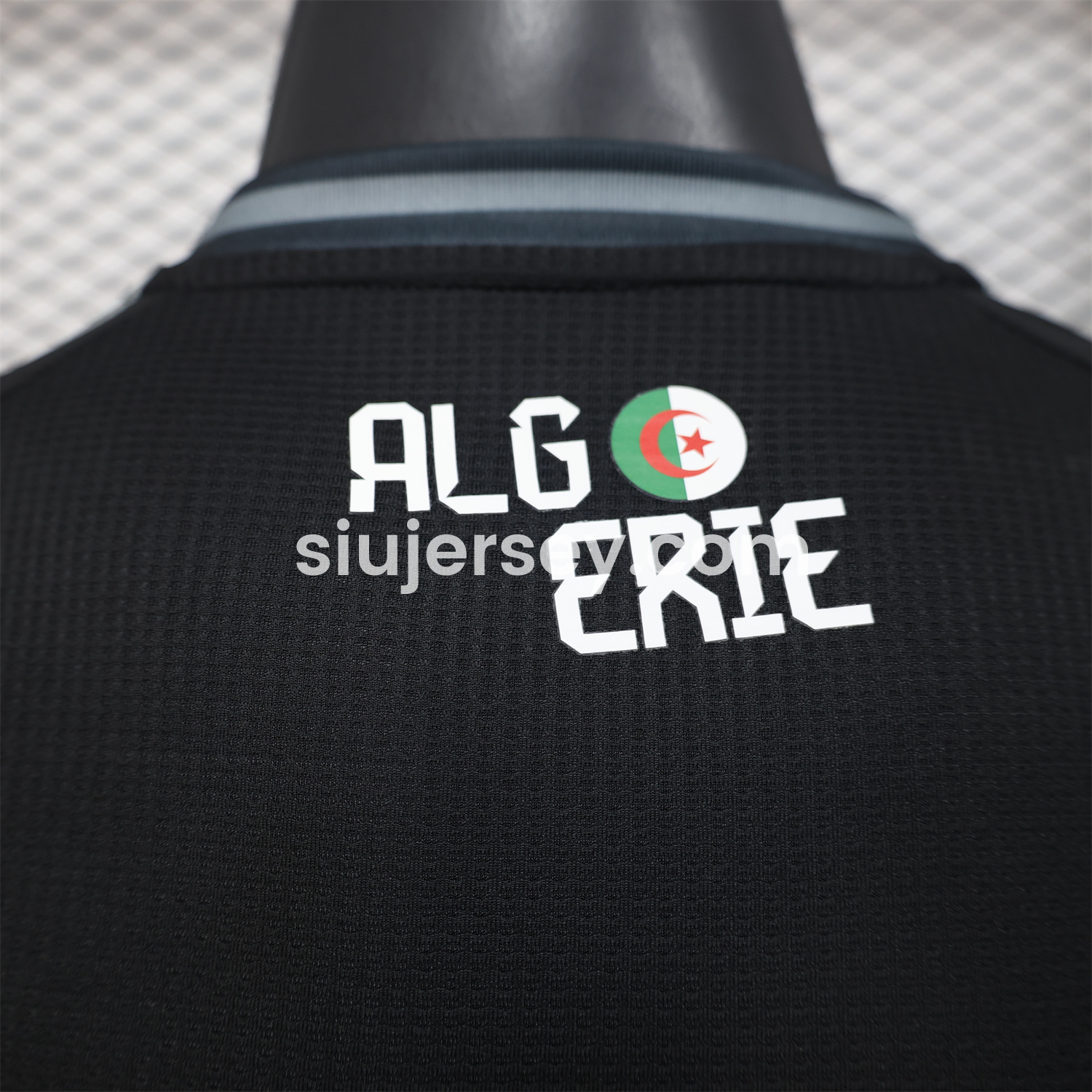 SIUjerseys-Algeria 25-26 Pure Black Jersey with Grey Block - Player Version