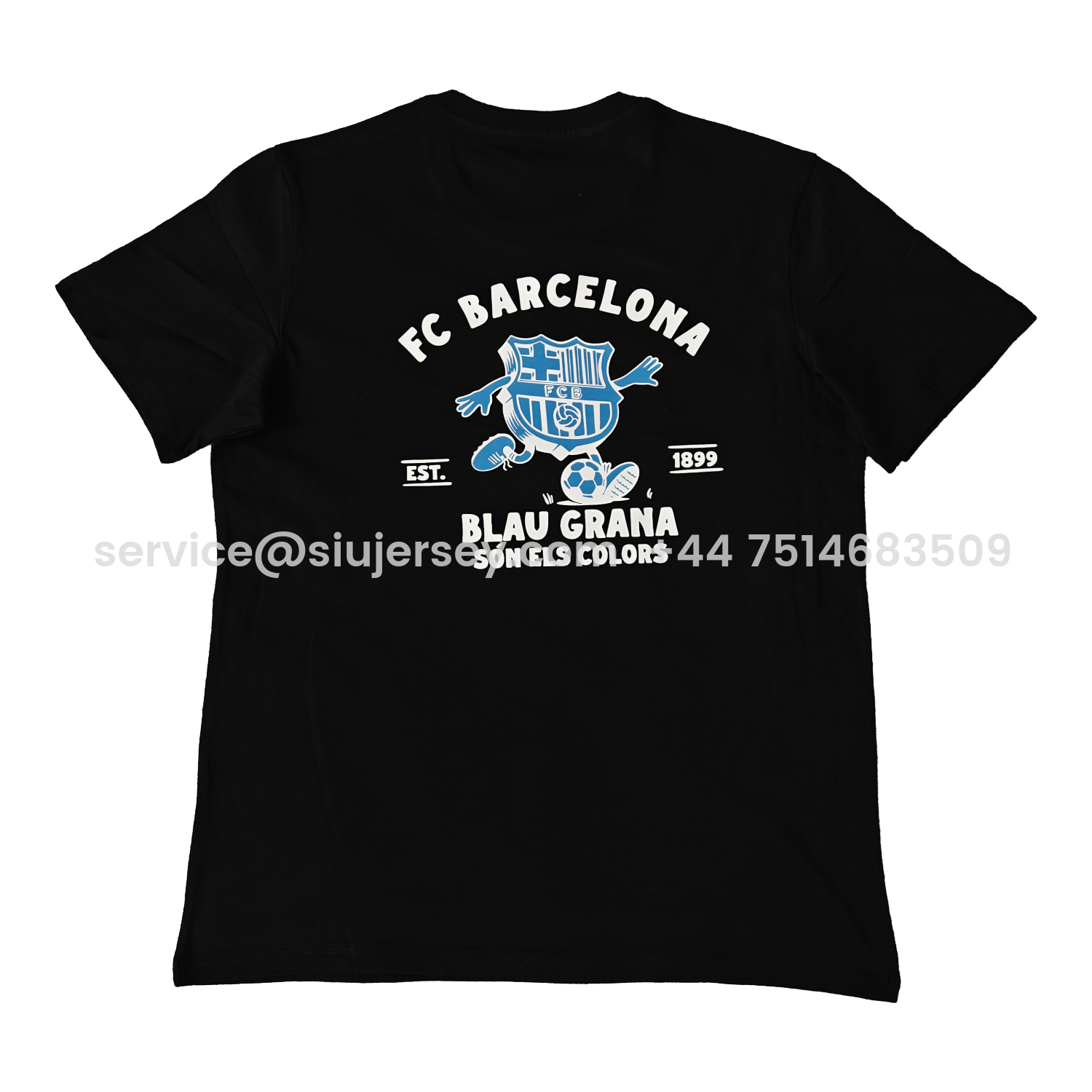 SIUjerseys-Barcelona Fun Crest Design Dynamic And Modern Features T-shirt【Black】