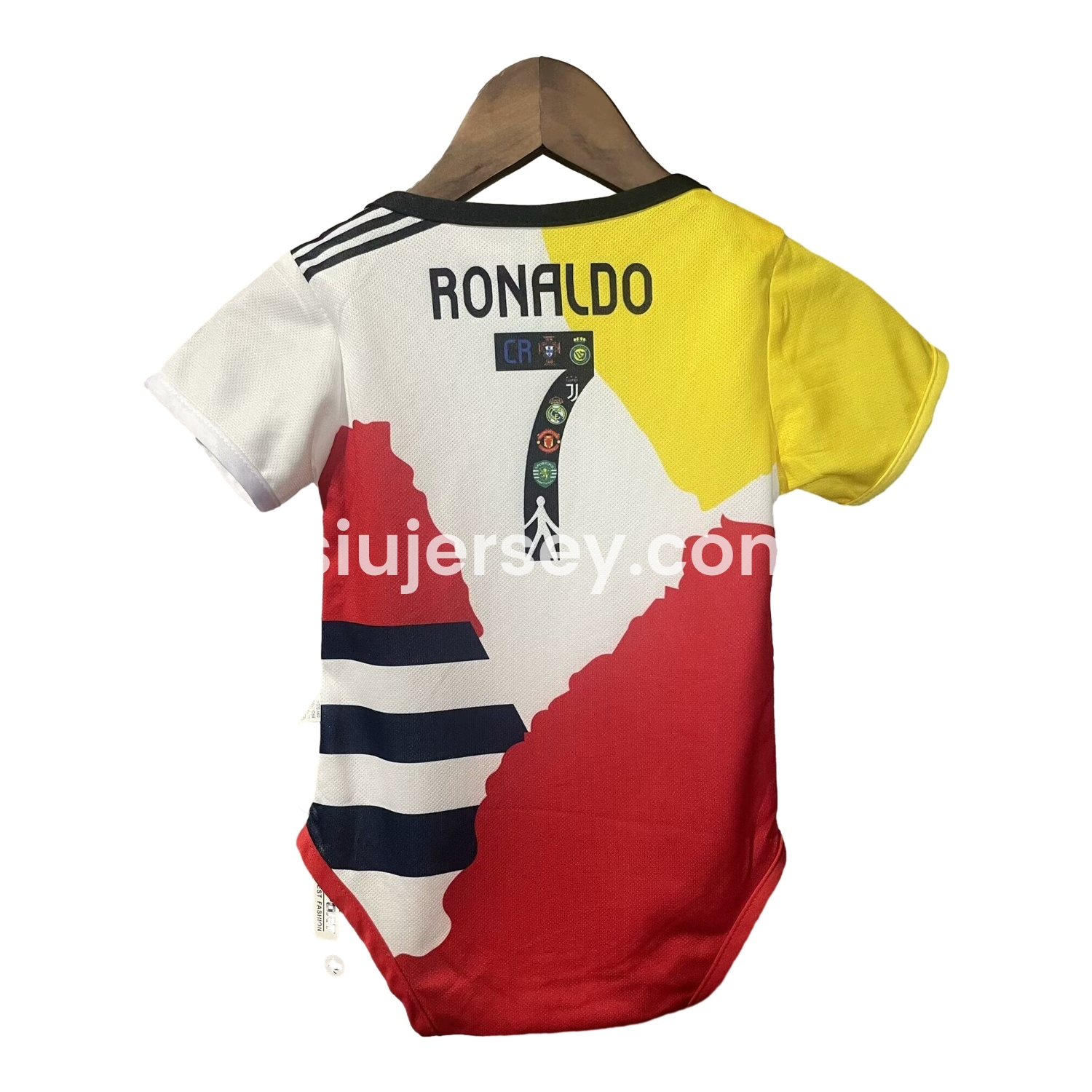 SIUjerseys-Cristiano Ronaldo Career Commemorative Baby Crawling Suit - Real Madrid Juventus Portugal Manchester United Al Nassr Sporting CP