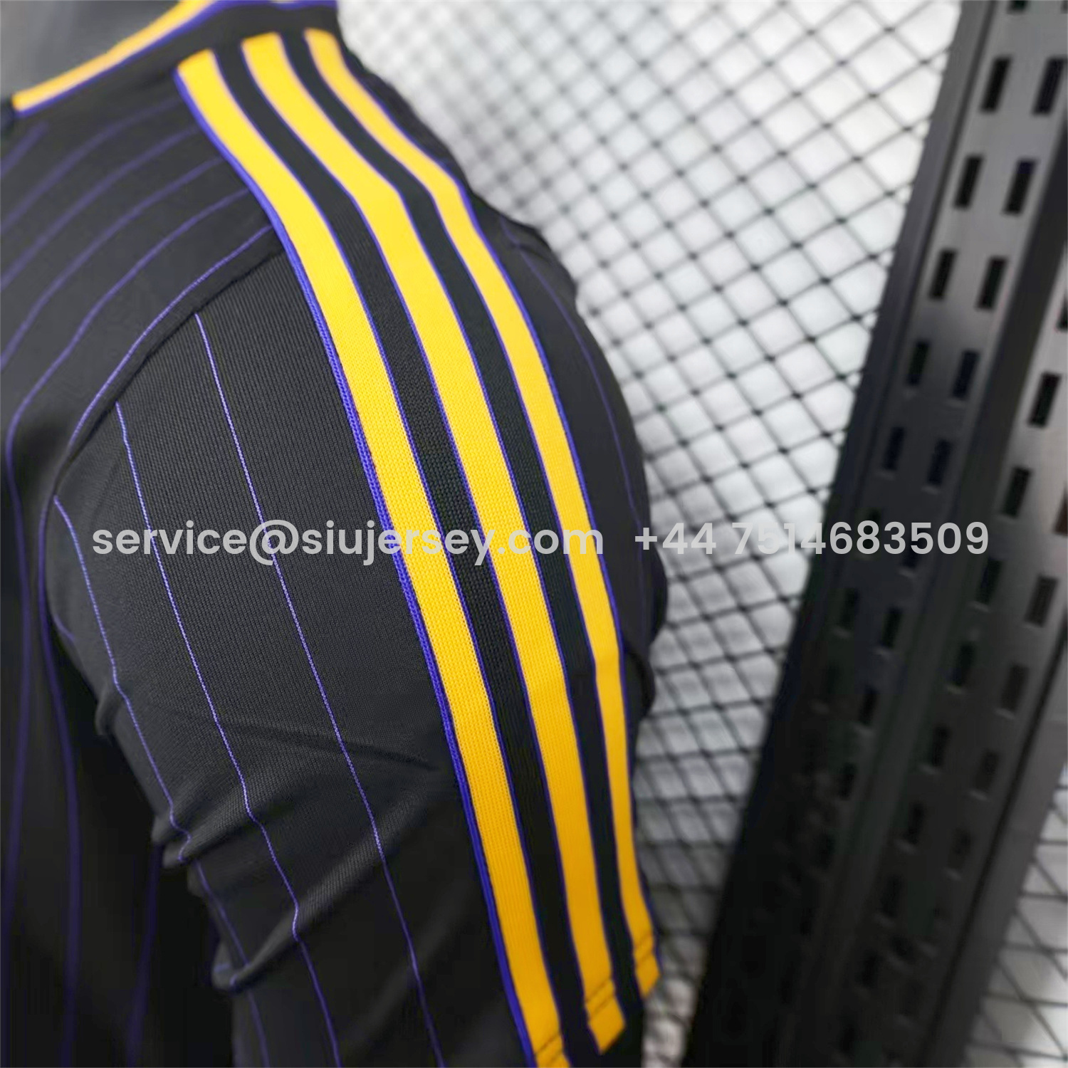 SIUjerseys-Manchester United 25-26 Trefoil Purple Lines Black Travel Jersey - Player Version