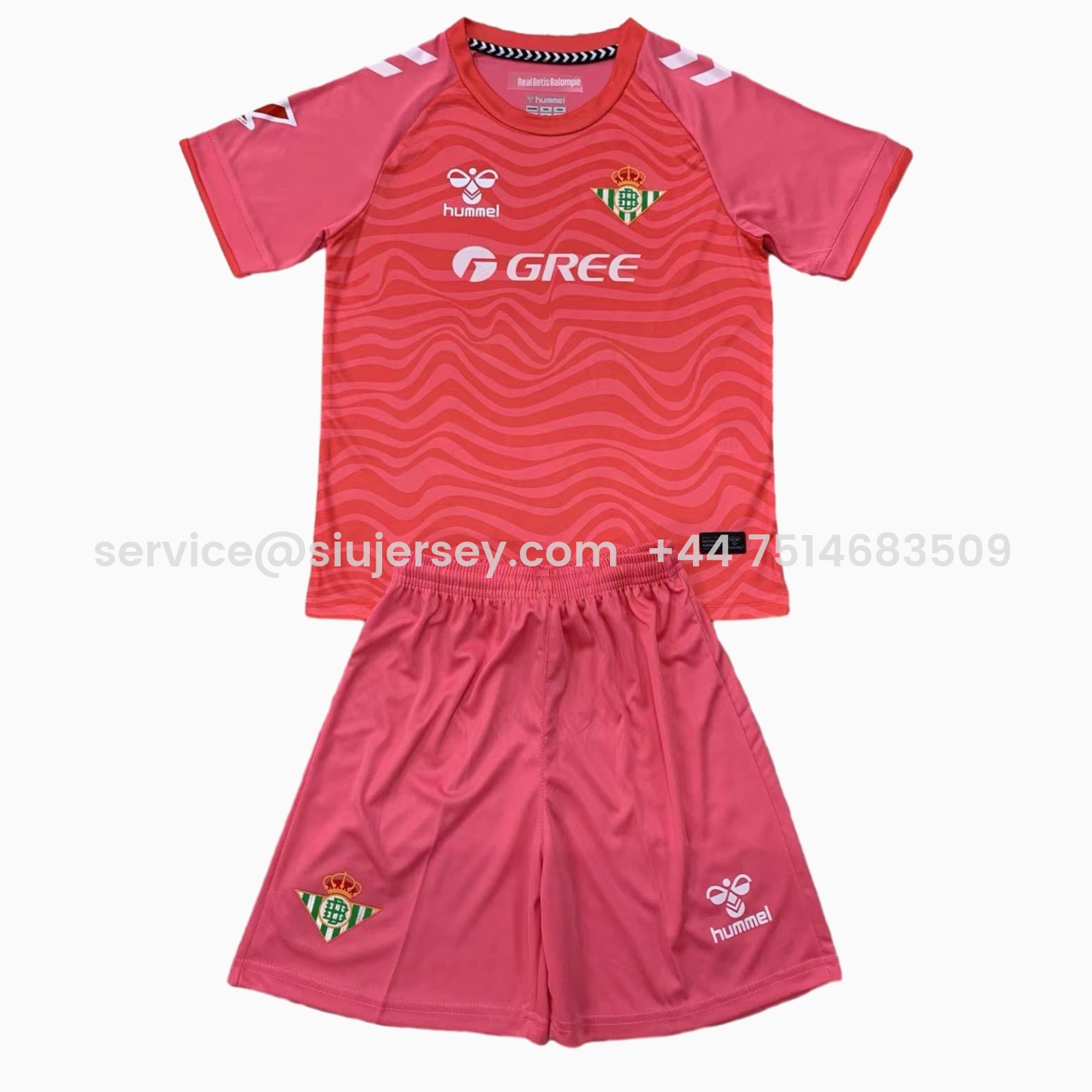 SIUjerseys-Real Betis 24-25 Pink Goalkeeper Kids Kit