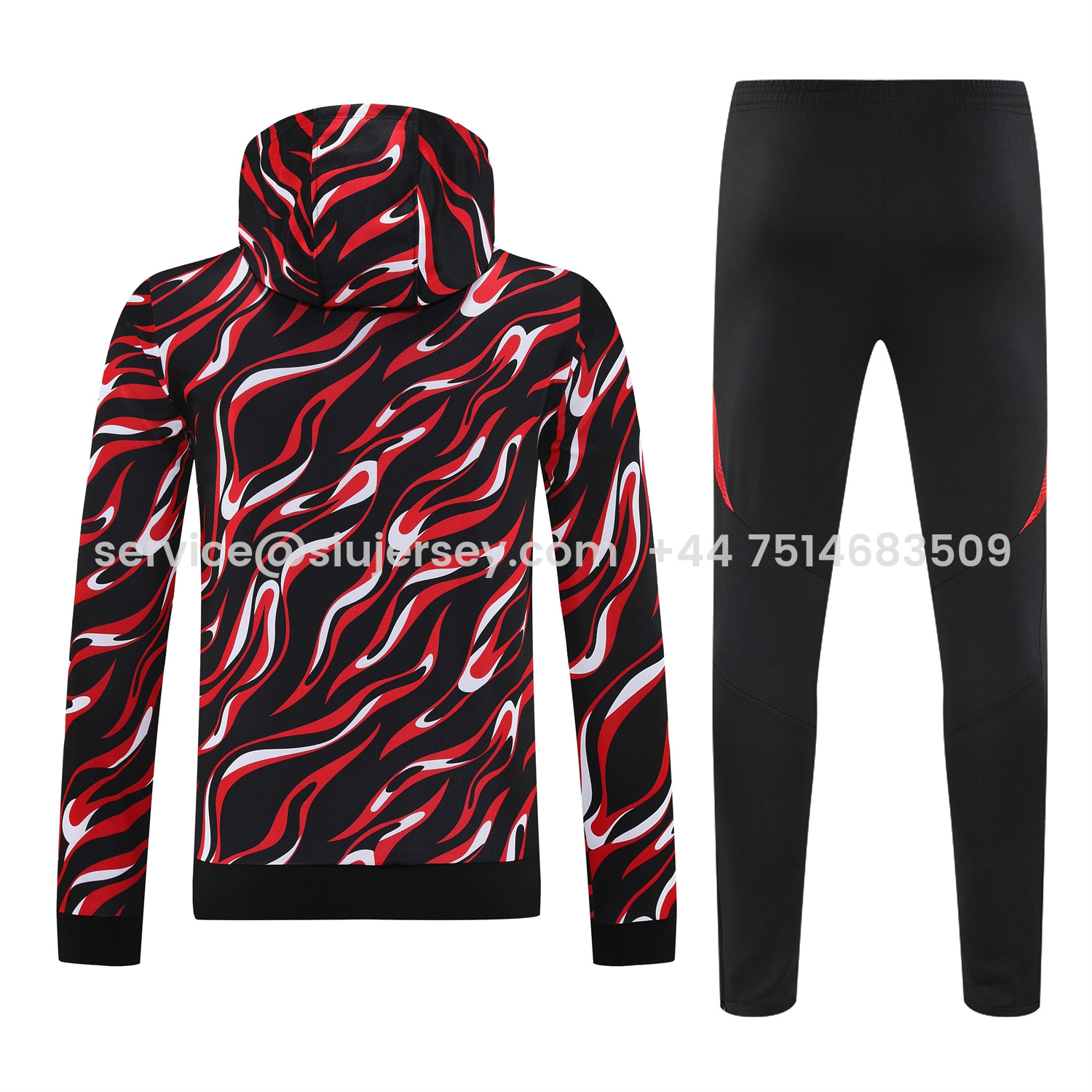 SIUjerseys-Manchester United 25-26 Traning Hoodie Set - Flowing Red Hoodie With Black Pants