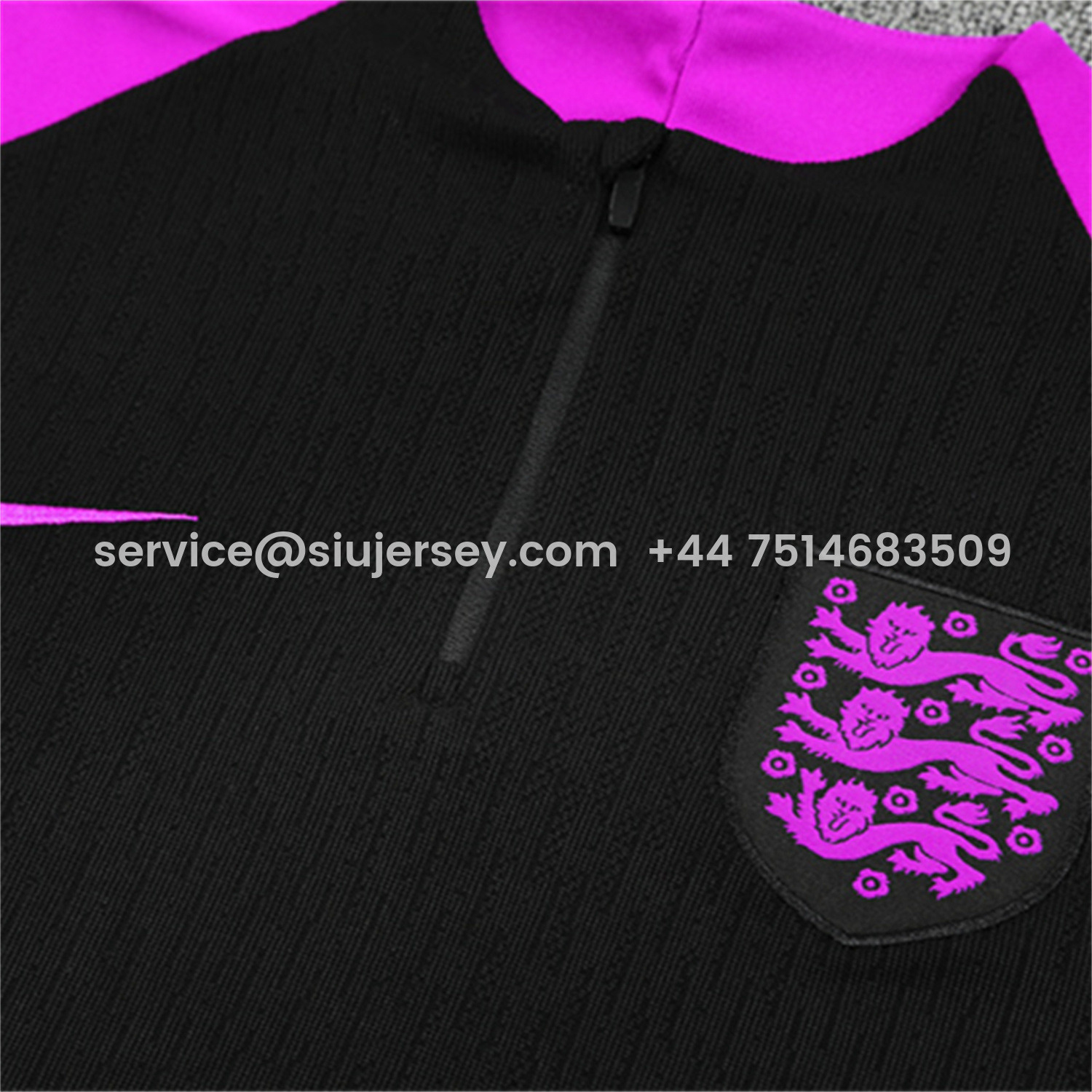 SIUjerseys-England 25-26 Long Sleeve Training Set - Player Version - Black Top and Pants