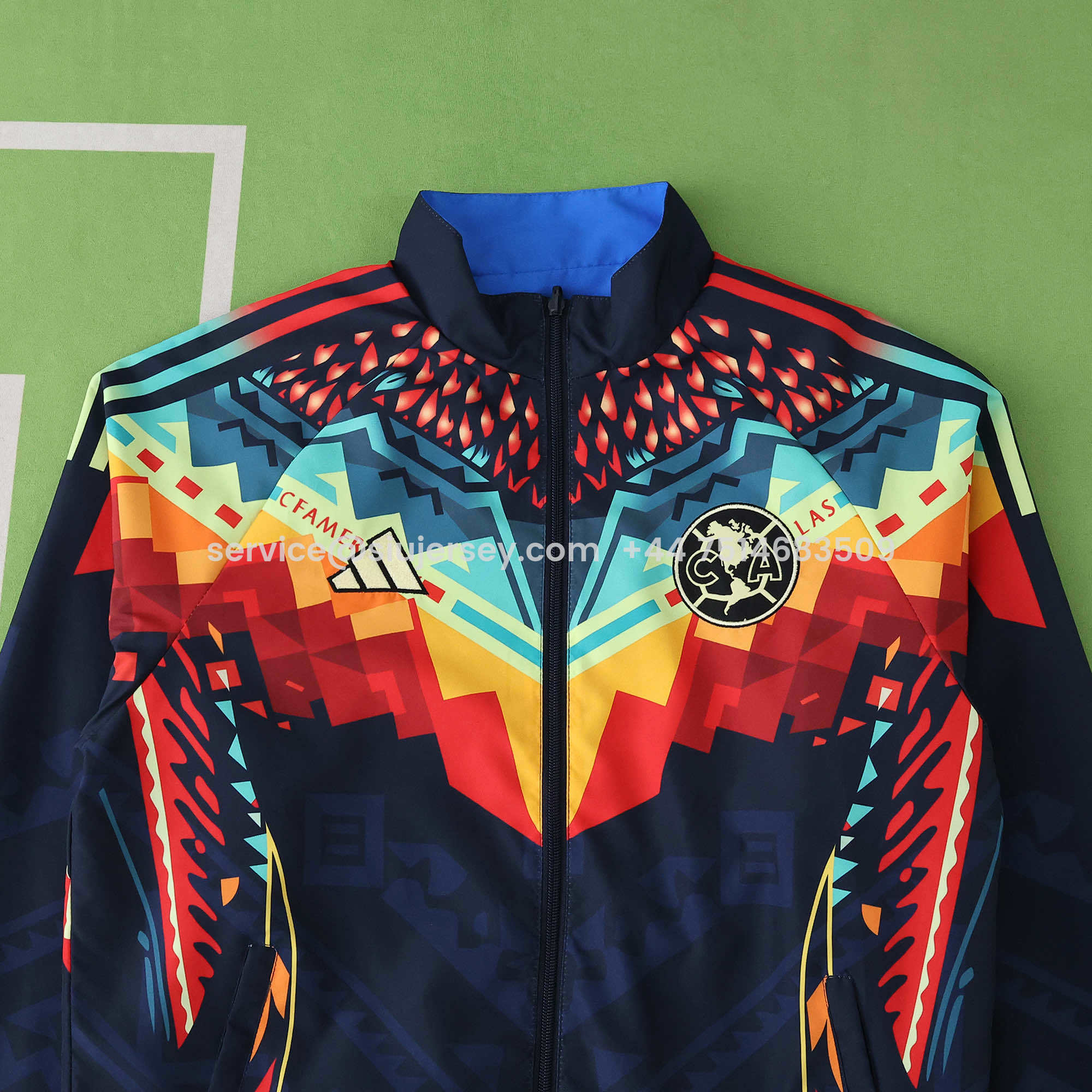 SIUjerseys-Club América 25-26 Throwback Double Sided Reversible Windbreaker - Blue & Black