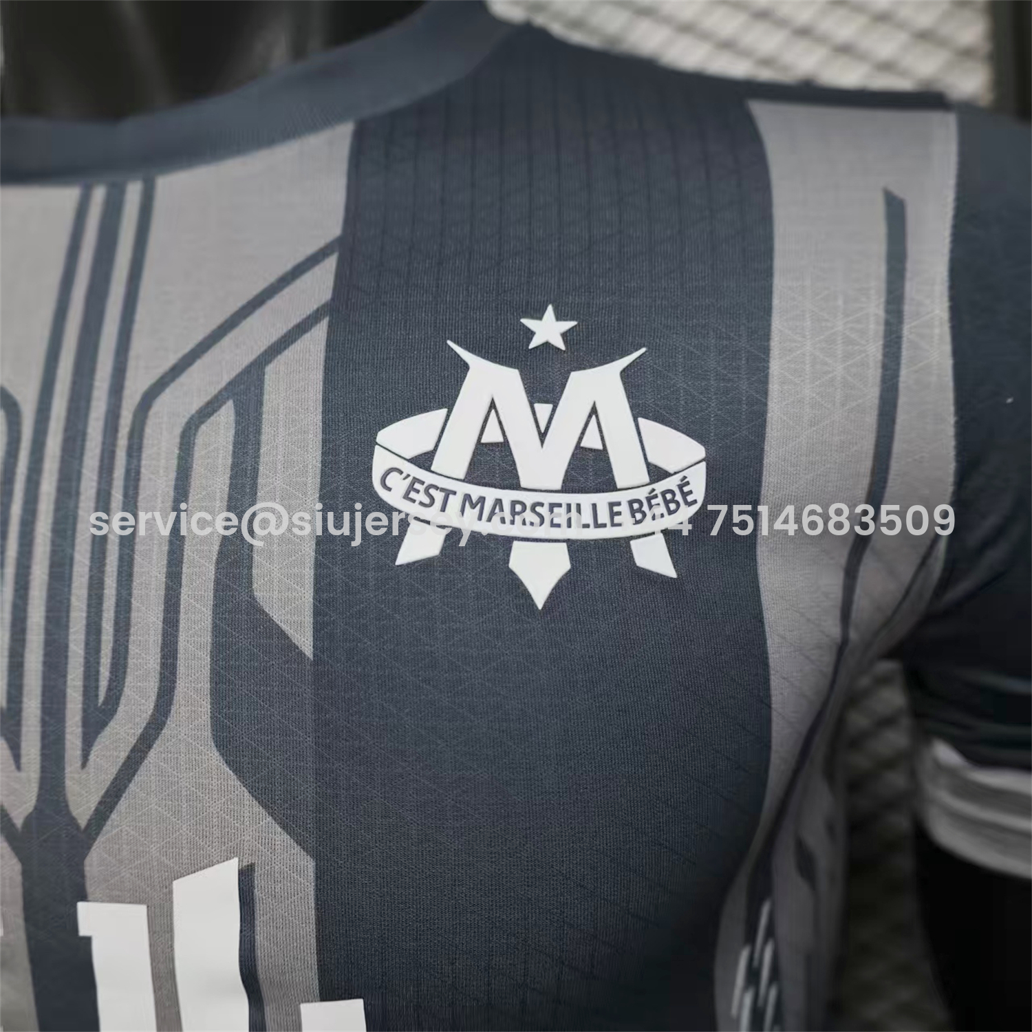 SIUjerseys-Marseille 25-26 Grey Stripes Special Jersey - Player Version