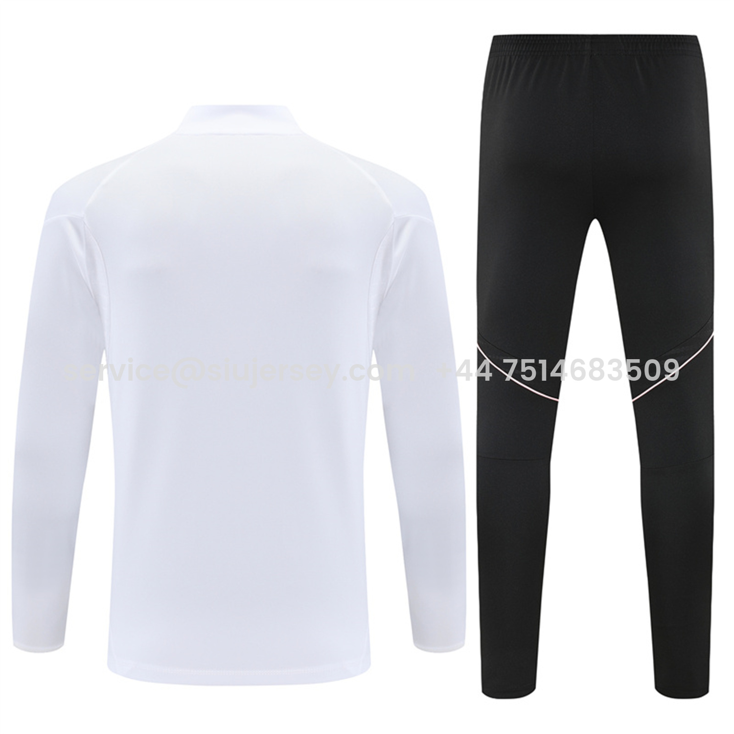 SIUjerseys-Juventus 25-26 Long Sleeve Training Set - White Top and Black Pants