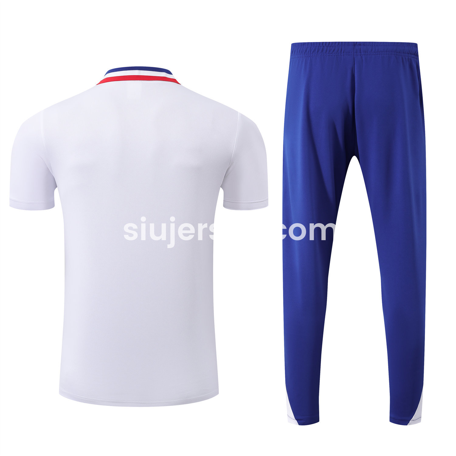 SIUjerseys-France 25-26 POLO Short-Sleeve Training Set - White Top and Blue Pants