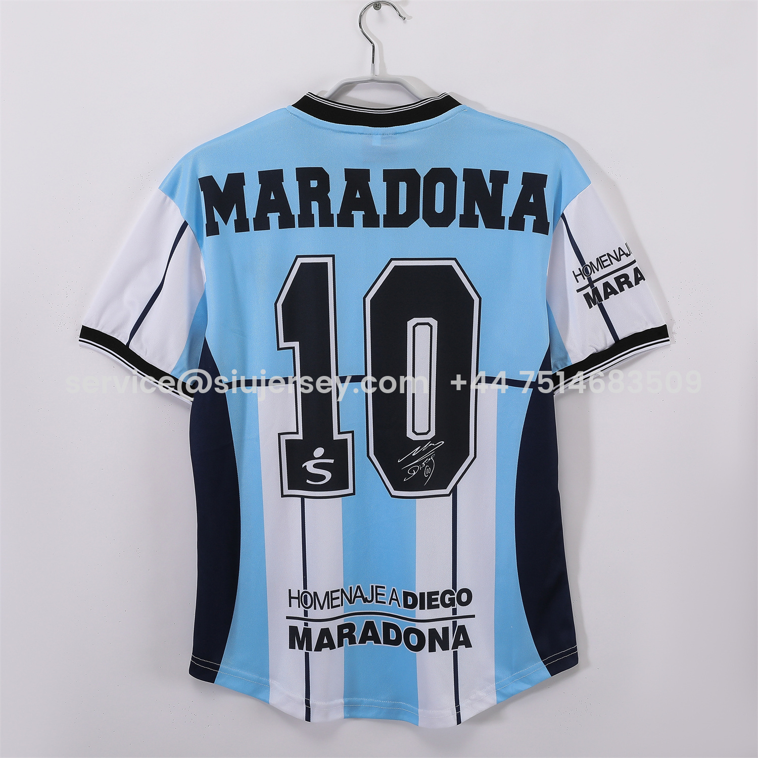 SIUjerseys-Retro Argentina 2001 Home Maradona Commemorative Jersey