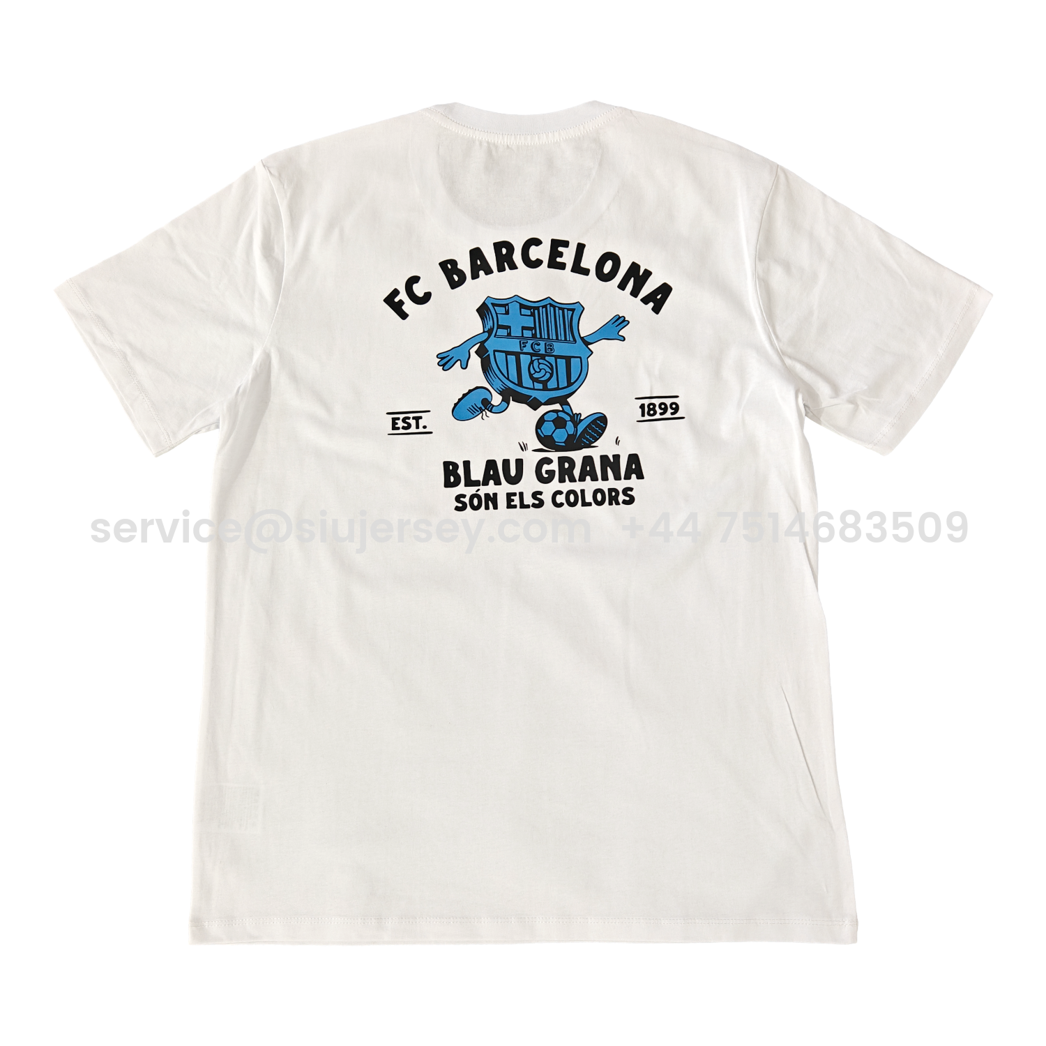 SIUjerseys-Barcelona Fun Crest Design Dynamic And Modern Features T-shirt【White】