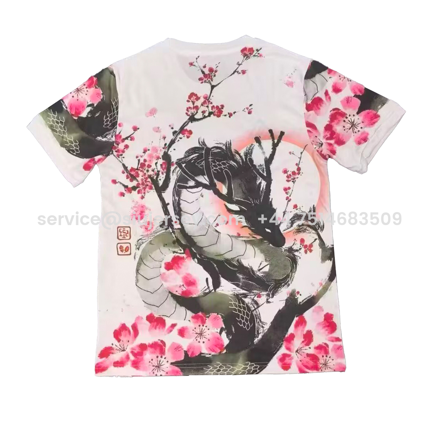 SIUjerseys-Japan 25-26 Cherry Blossom Ink Painting Black Dragon Special Jersey - Fans Version