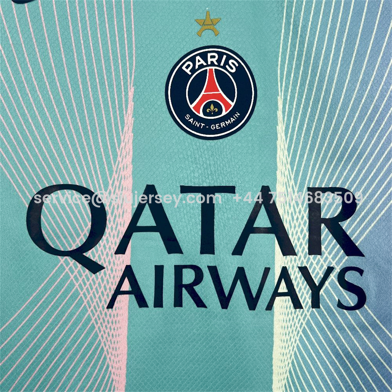 SIUjerseys-Paris Saint-Germain PSG 25-26 T90 White Lines Light Blue Gradient Special Jersey - Fans Version