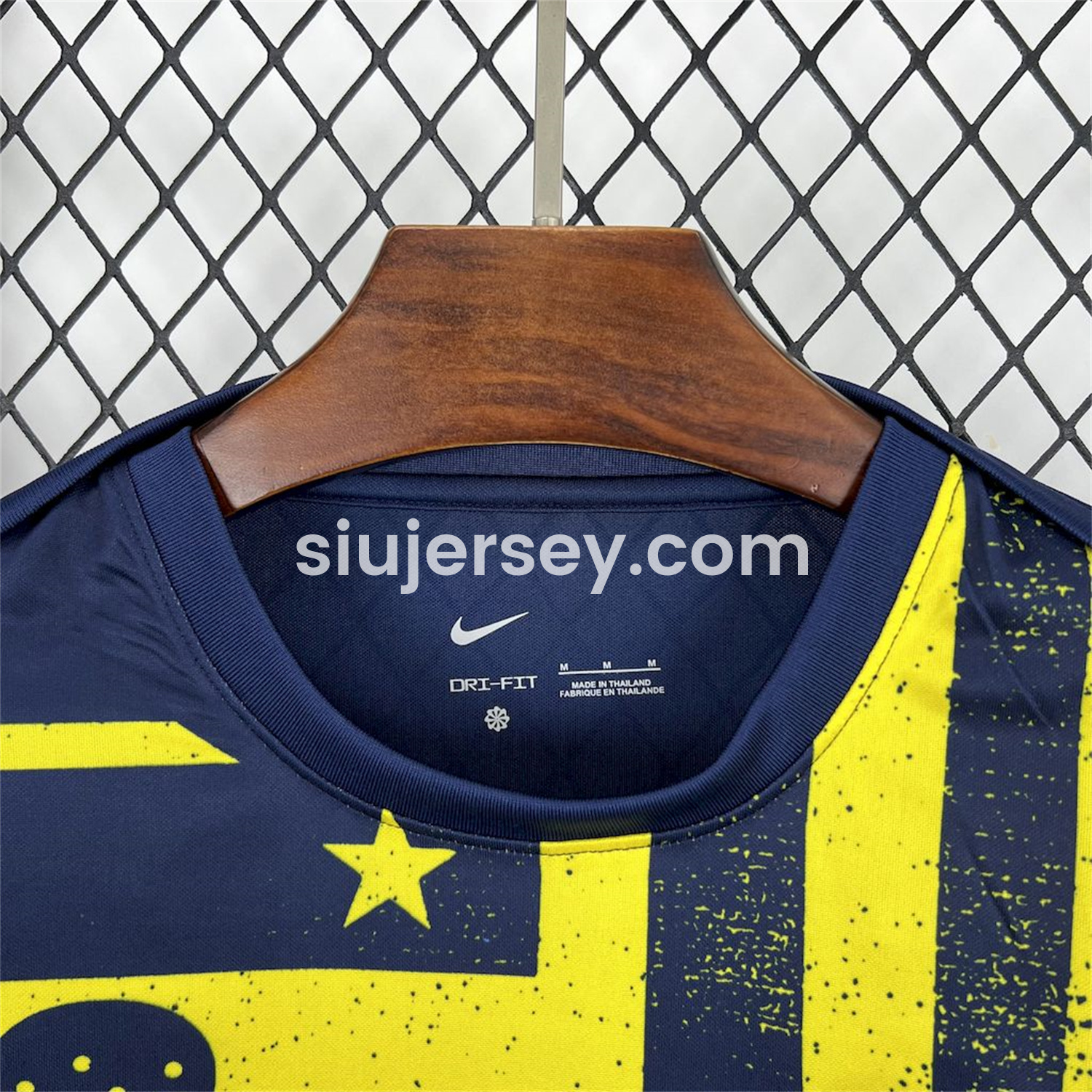 SIUjerseys-Atletico Madrid 25-26 Yellow Blue Stripes Pre-Match Training Long Sleeves Jersey - Fans Version