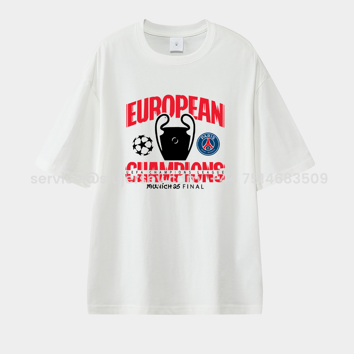 SIUjerseys-Paris Saint-Germain PSG 2025 European Champions Winner Unisex Pure Cotton T-shirt