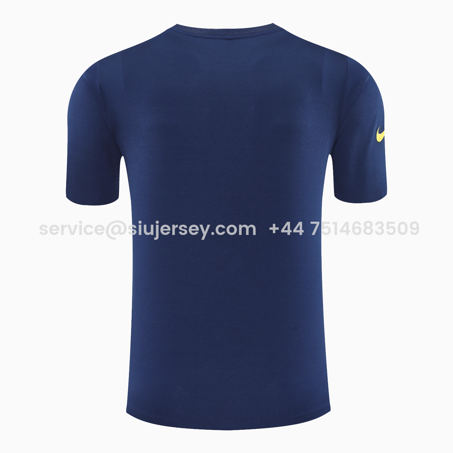 SIUjerseys-Atletico Madrid Short-Sleeve Training Set - Blue Yellow Top & Blue Shorts