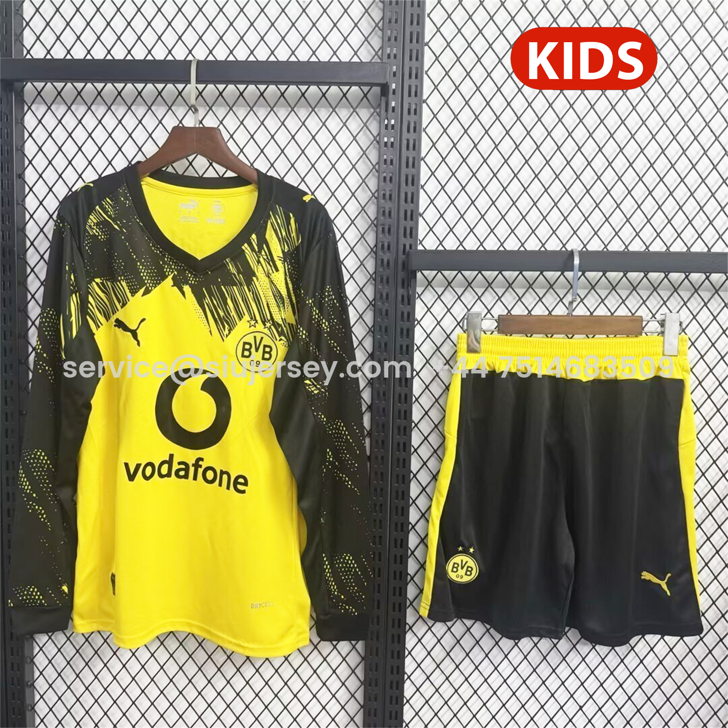 SIUjerseys-Dortmund 25-26 Home Long Sleeves Kids Kit
