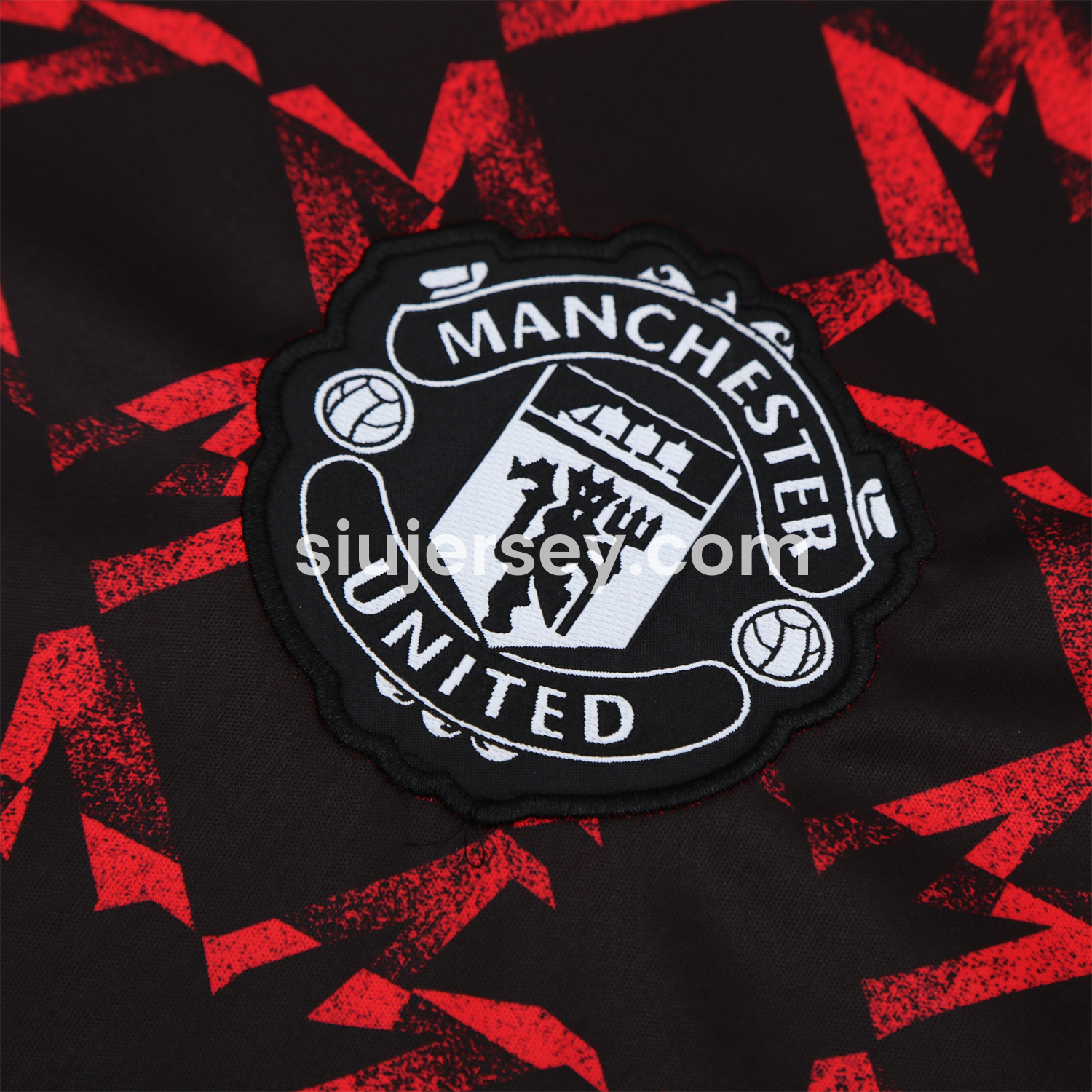 SIUjerseys-Manchester United 25-26 Pre-Match Vest Training Set - Red Top & Black Shorts