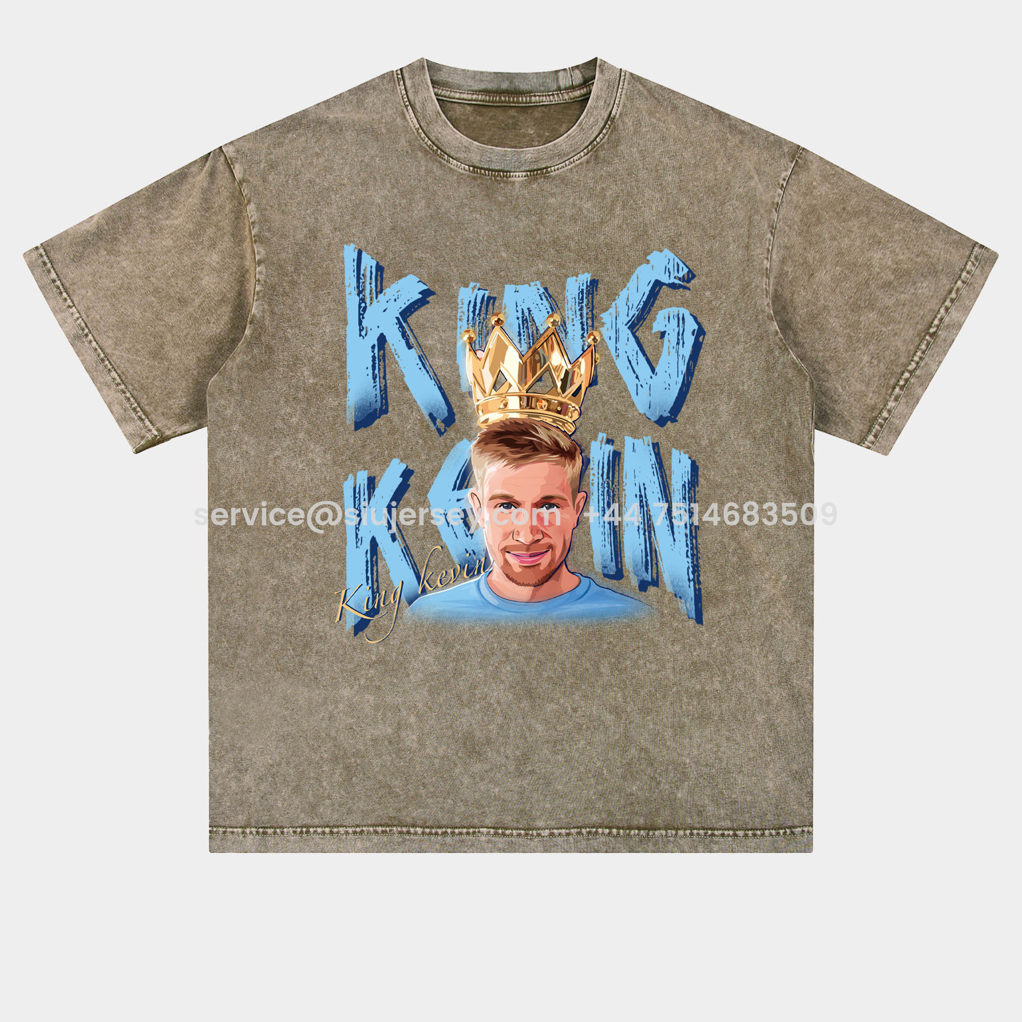 SIUjerseys-Manchester City Kevin De Bruyne King Oversized Washed T-Shirt