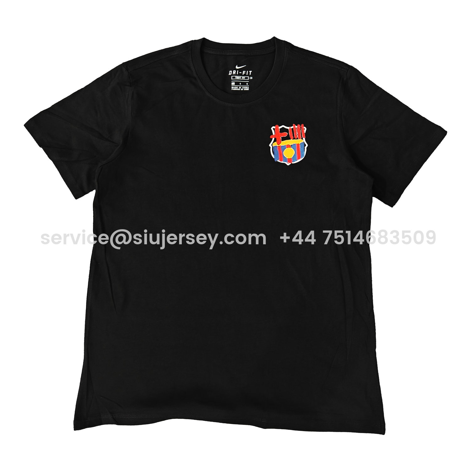 SIUjerseys-Barcelona Tots Units Fem Força Full-Color Drawing Of The Shield T-shirt【Black】