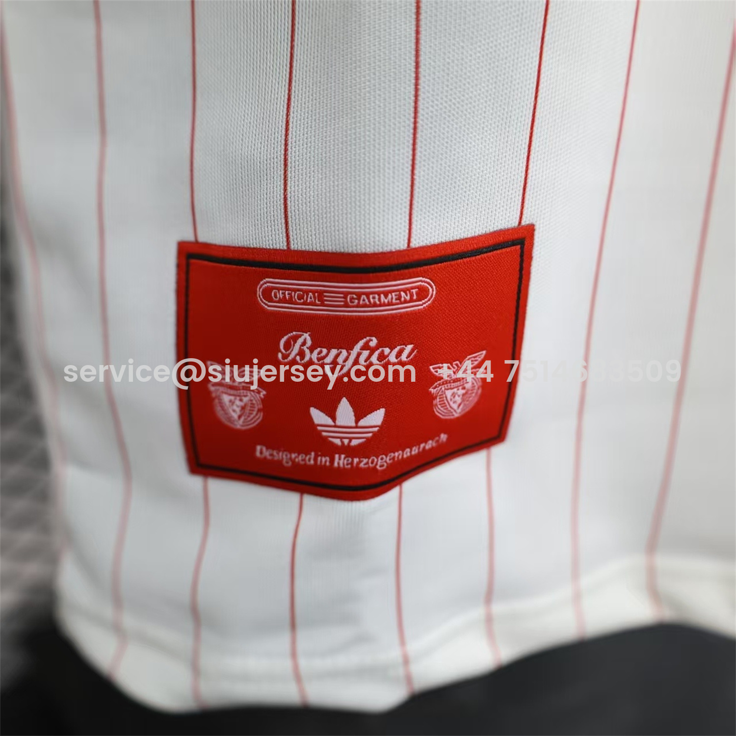 SIUjerseys-Benfica 25-26 Trefoil Red Lines White Travel Jersey - Player Version