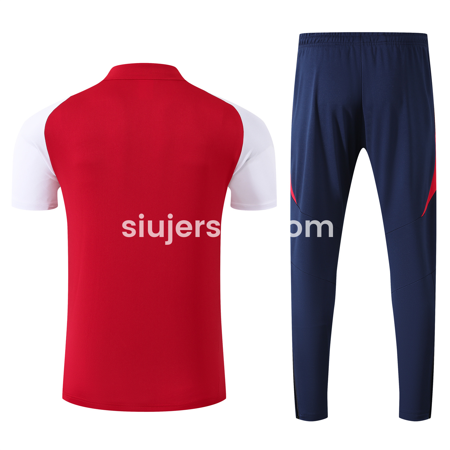 SIUjerseys-Arsenal 25-26 POLO Short-Sleeve Training Set - Red Top and Deep Blue Pants