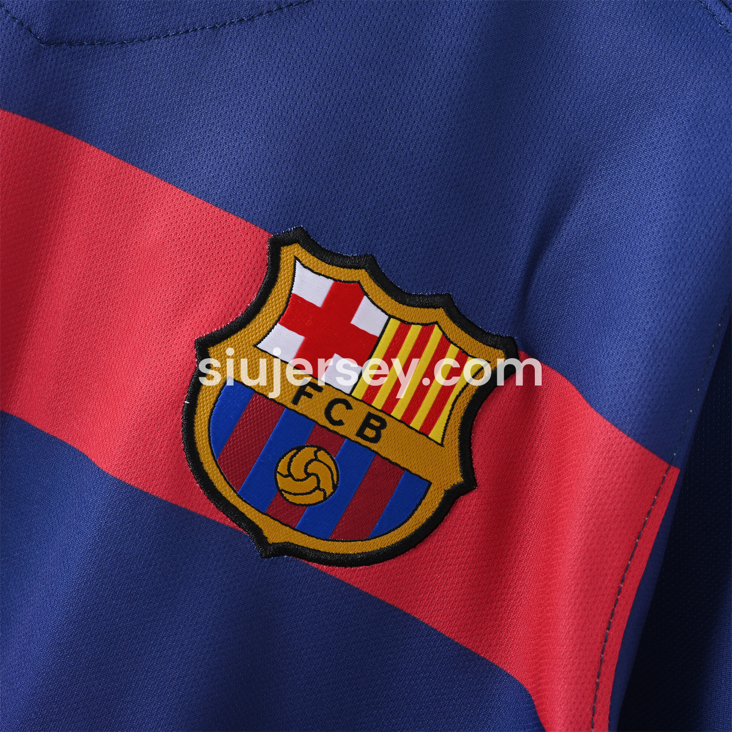 SIUjerseys-Retro Barcelona 15-16 Home Long Sleeves Jersey