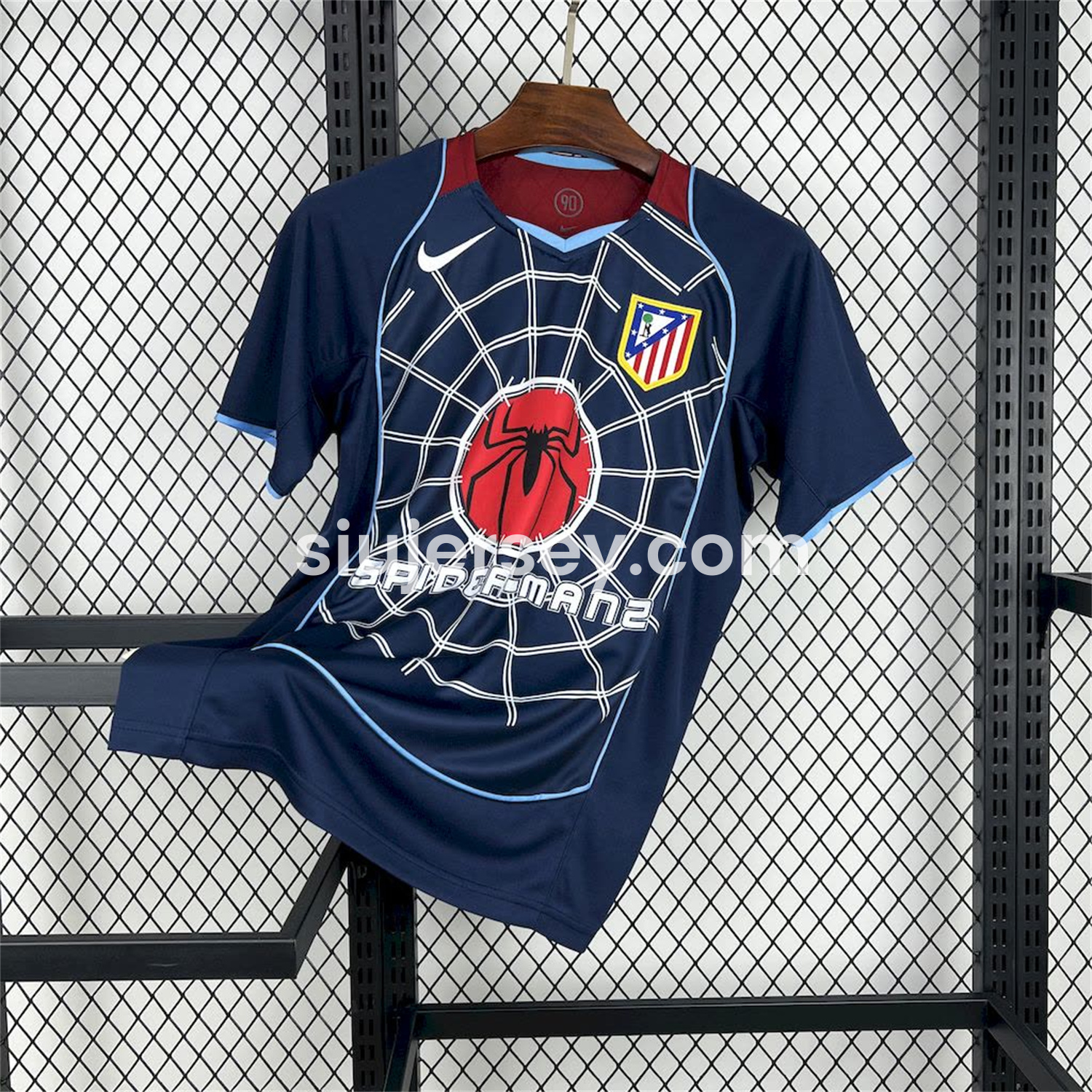 SIUjerseys-Retro Atletico Madrid 2004-05 Away Jersey - S.p.i.d.e.r M.a.n