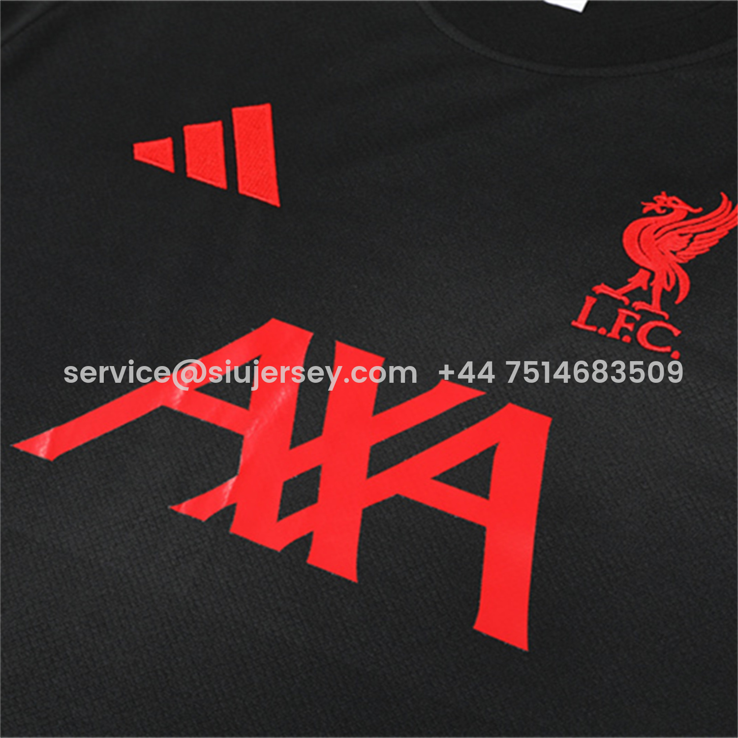 SIUjerseys-Liver.pool 25-26 Kids Short-Sleeve Training Set - Black Top & Black Shorts