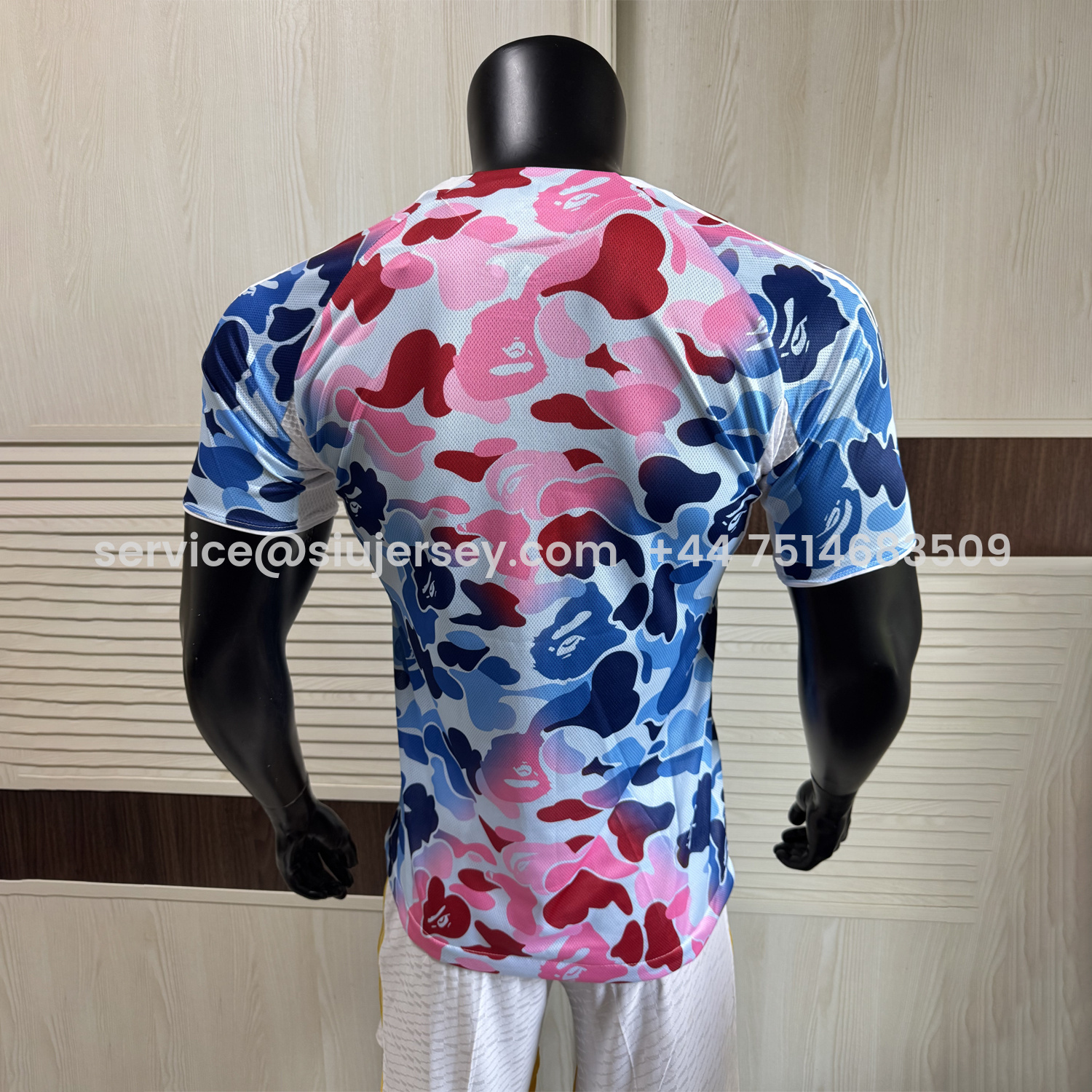 SIUjerseys-Adidas x A Bathing Ape Pink And Blue Camouflage Special Jersey - Player Version