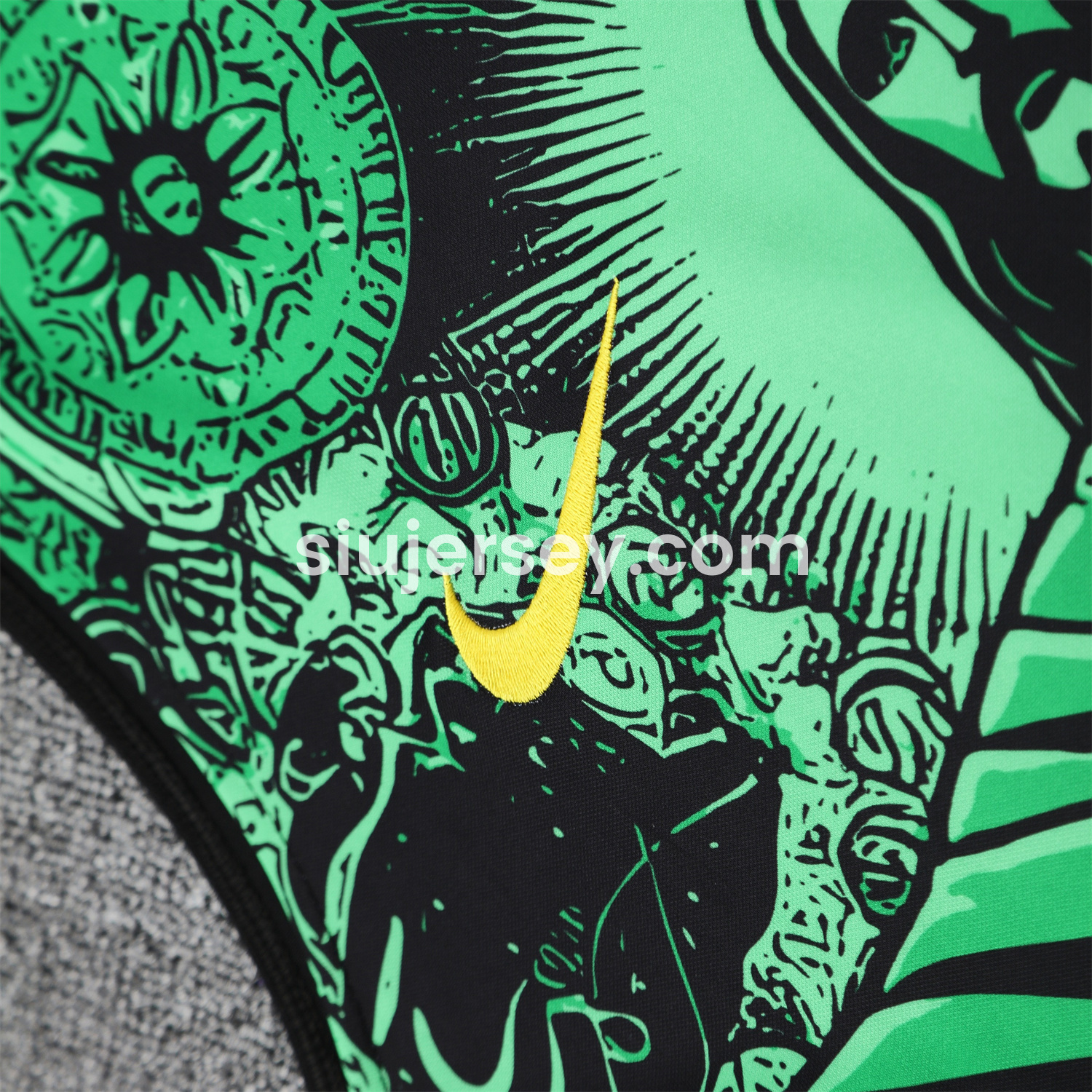 SIUjerseys-Brazil 25-26 Green Jesus Statue Vest Training Set - Green Vest & Black Shorts