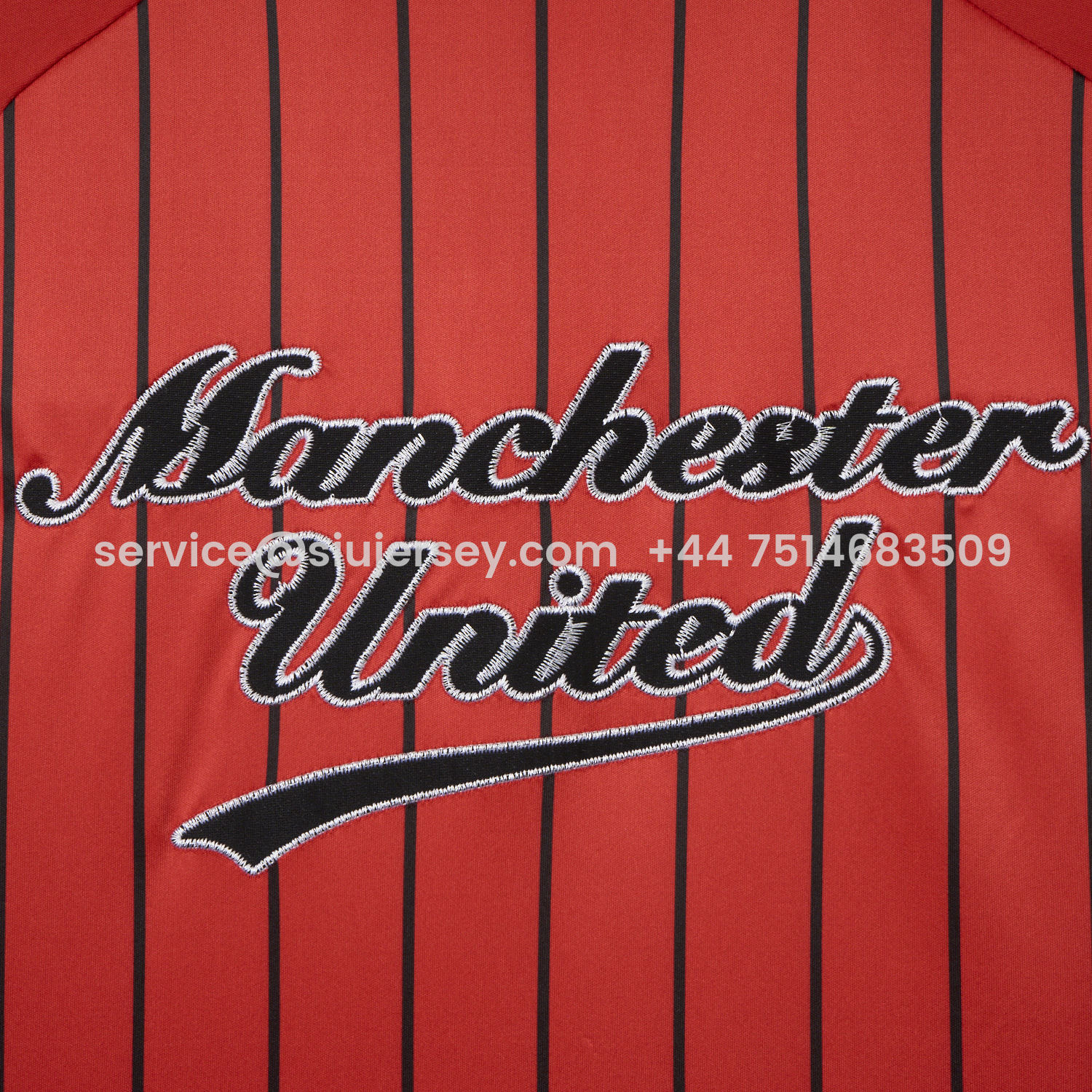 SIUjerseys-Manchester United 25-26 Red Baseball Jersey with Black Stripes