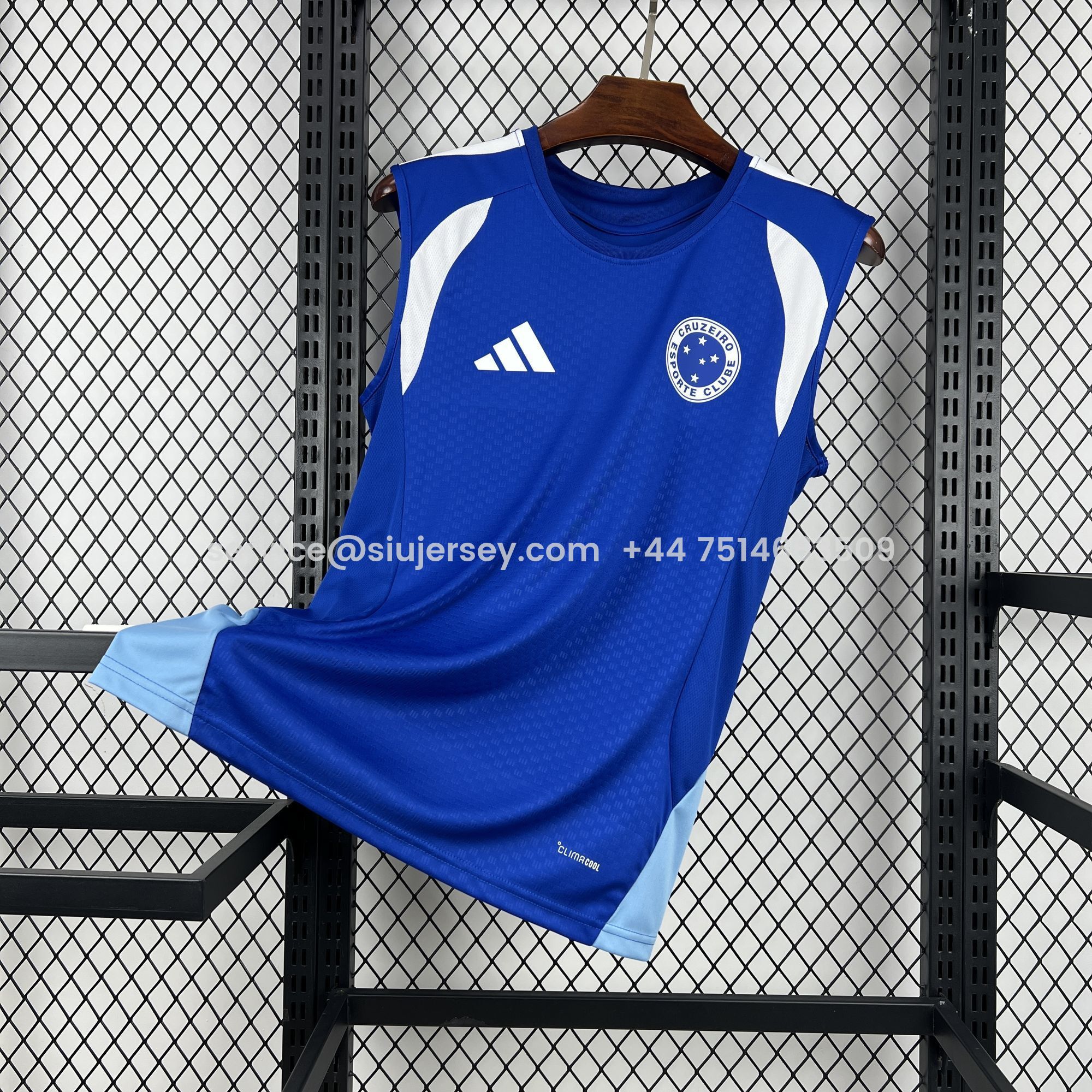SIUjerseys-Cruzeiro 25-26 Pre-Match Ocean Blue Training Vest - Fans Version