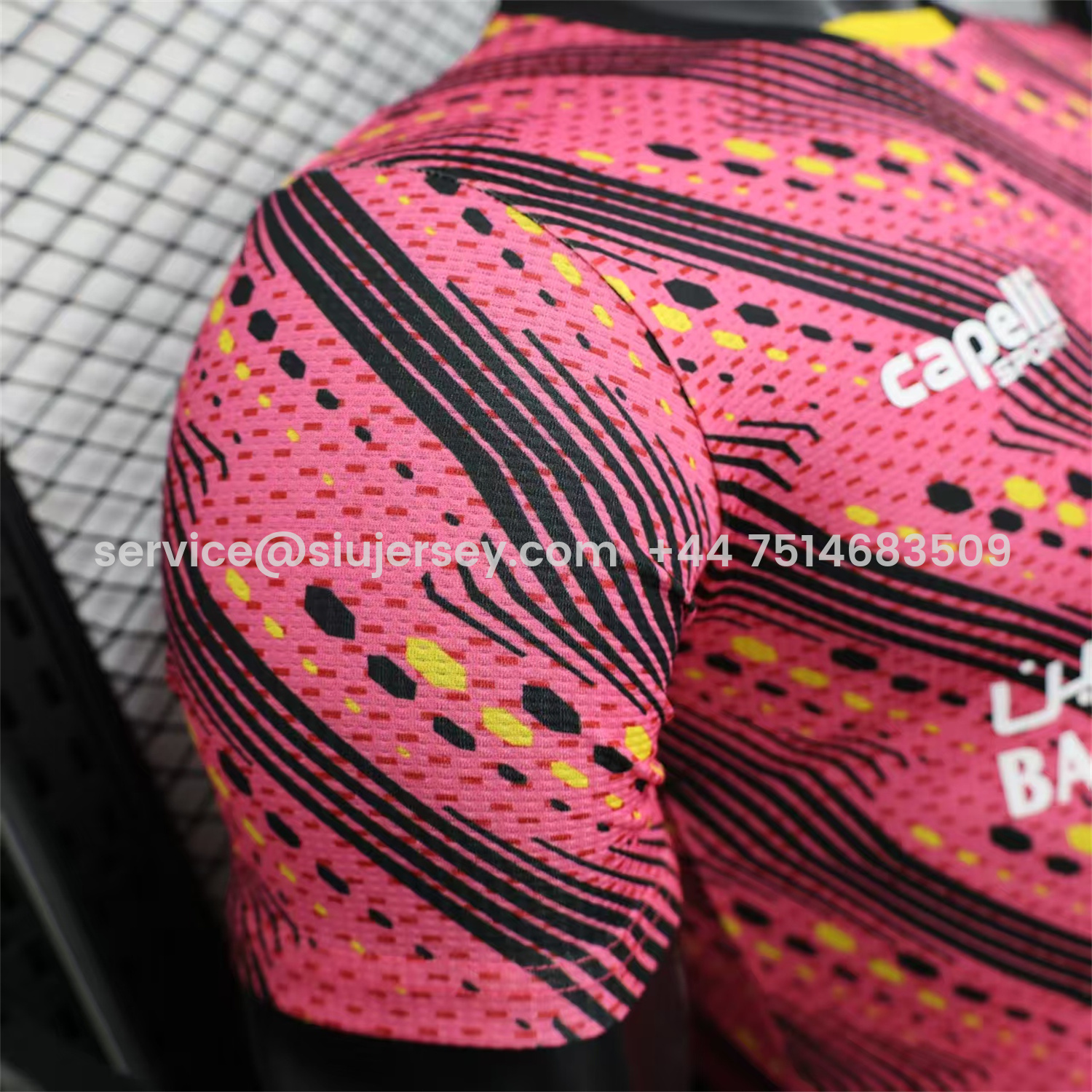 SIUjerseys-Club Deportivo Palestino Palestine 25-26 Black Lines Pink Jersey With L‘BONVIEU No.11 - Player Version