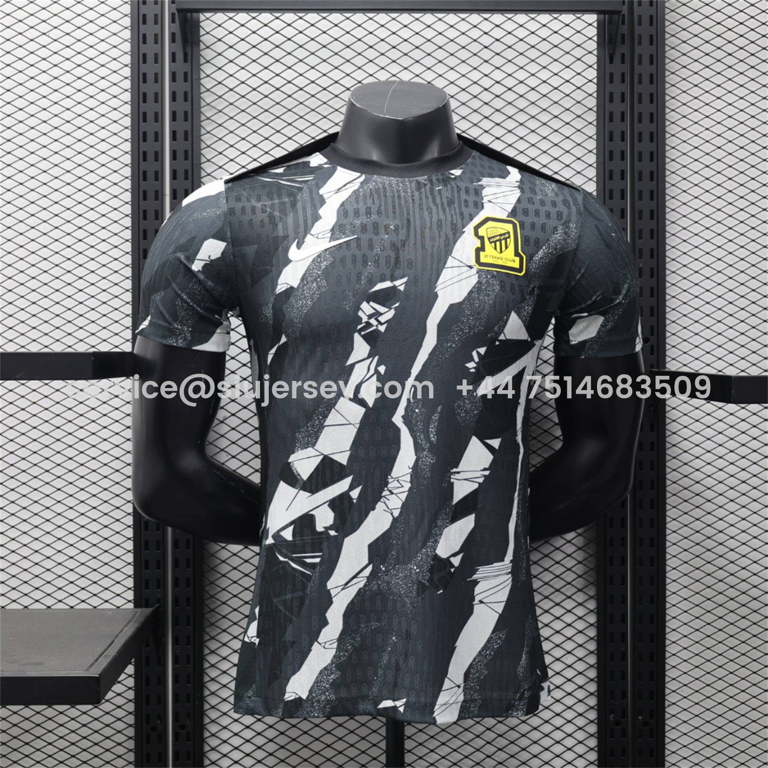 SIUjerseys-Al Ittihad Jeddah United 25-26 Black Pre-Match Jersey - Player Version