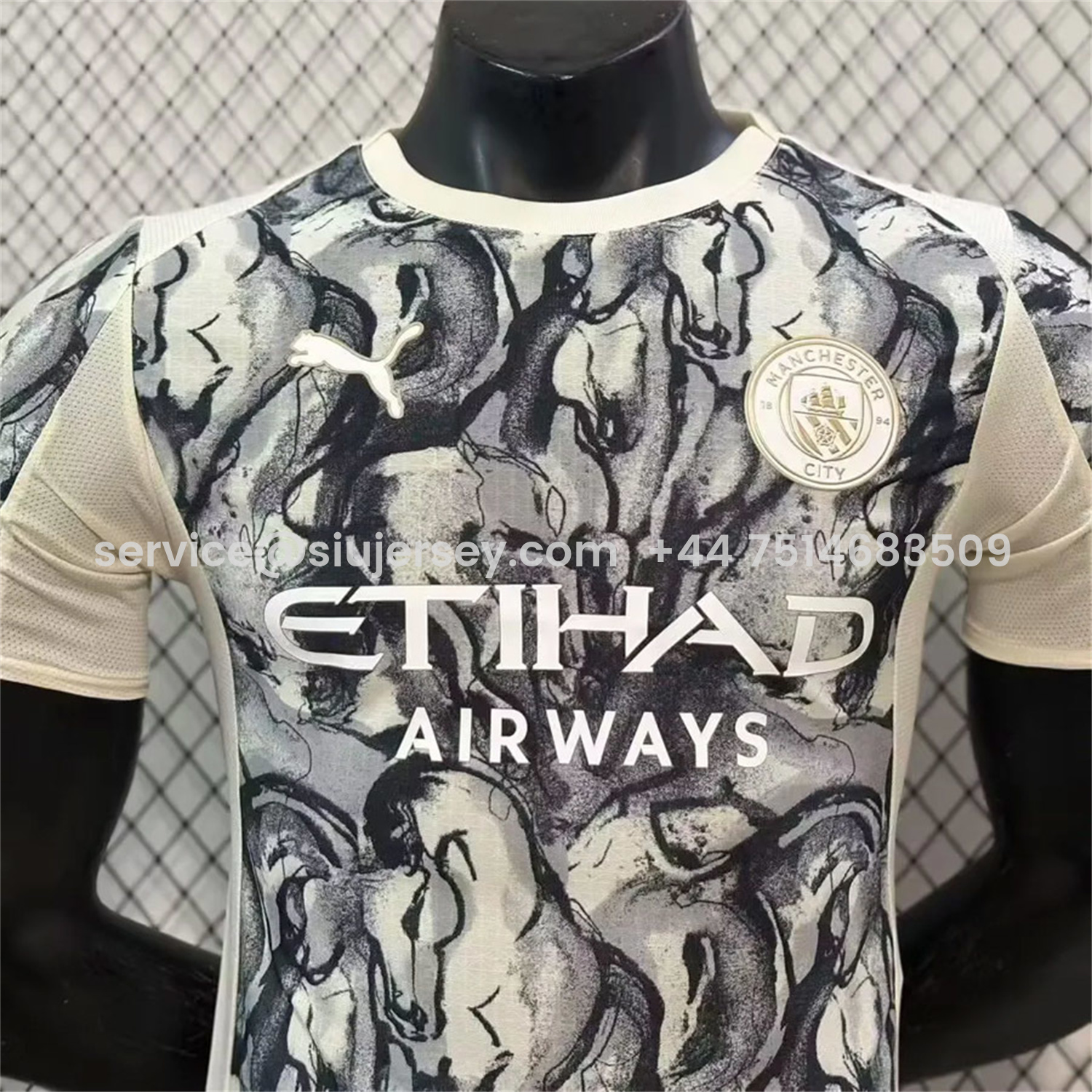SIUjerseys-Manchester City 25-26 Year of the Horse Ink Painting Special Jersey - Player Version