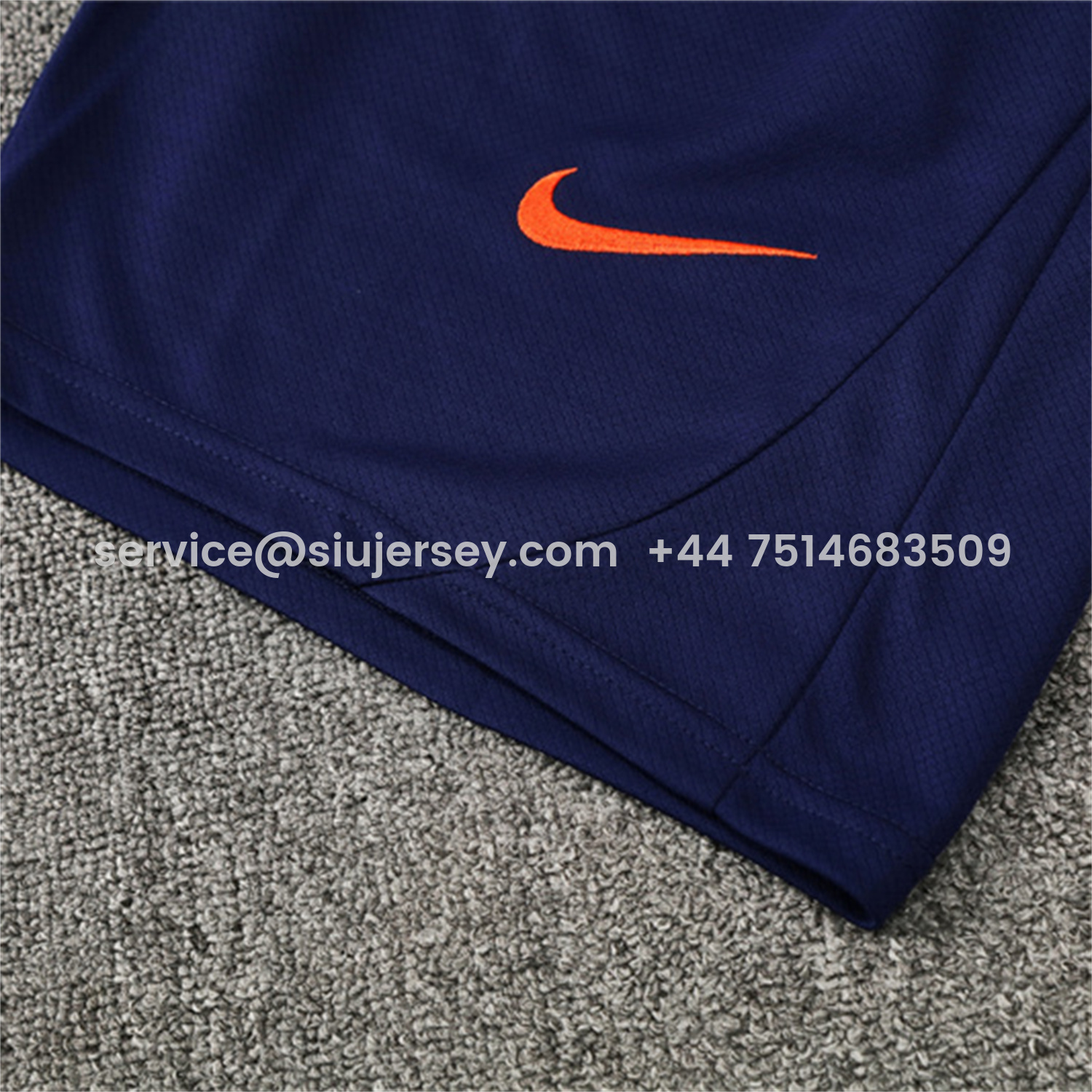 SIUjerseys-Barcelona 25-26 Kids Short-Sleeve Training Set - Orange Top Royal Blue Sponsor & Royal Blue Shorts