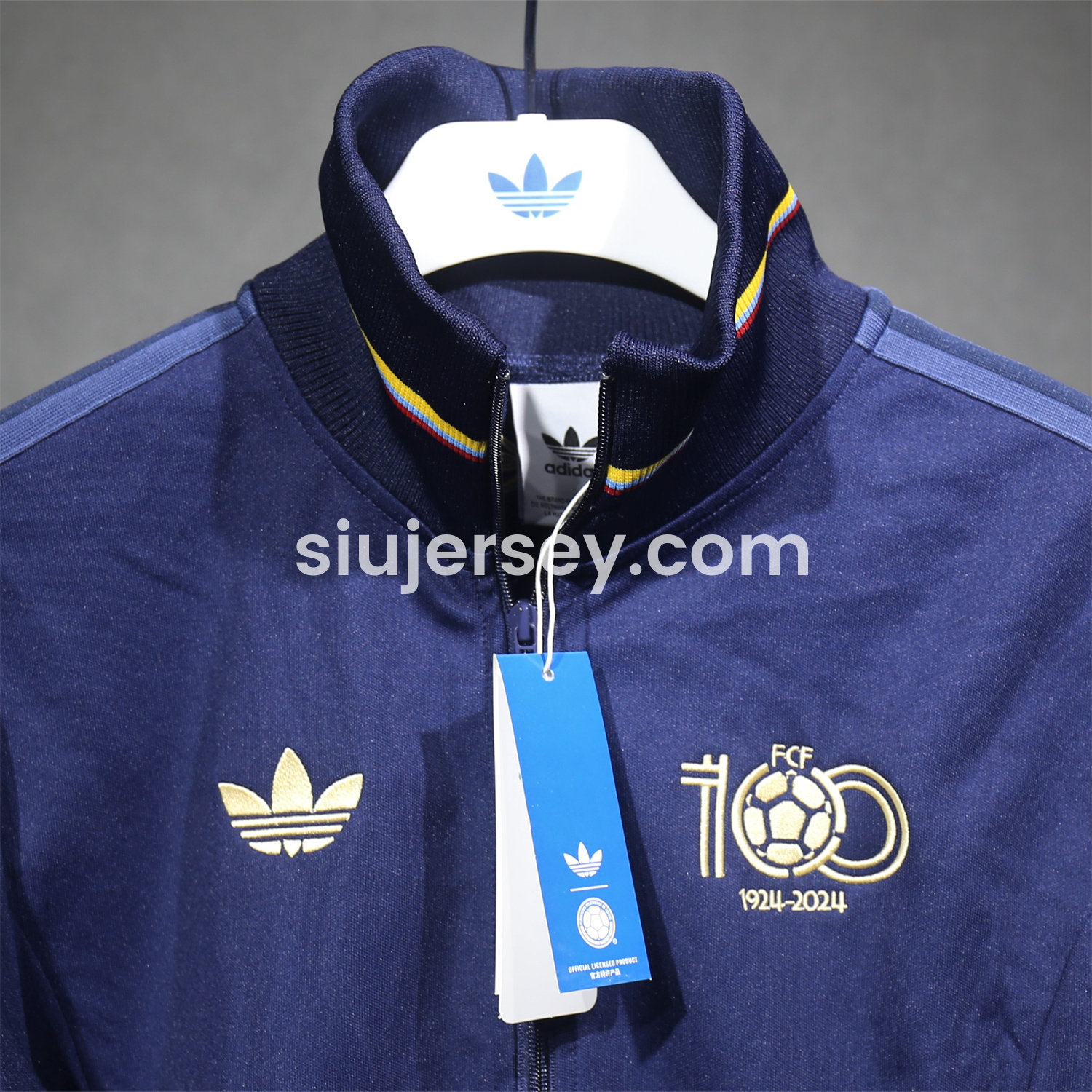 SIUjerseys-Colombia 2024 100th Anniversary Jacket Training Tracksuit - Deep Blue