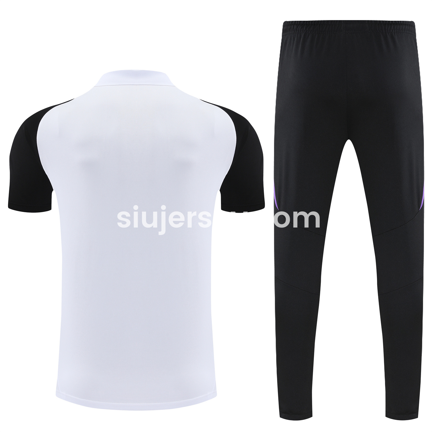 SIUjerseys-Germany 25-26 POLO Short-Sleeve Training Set - White Top Black Pants
