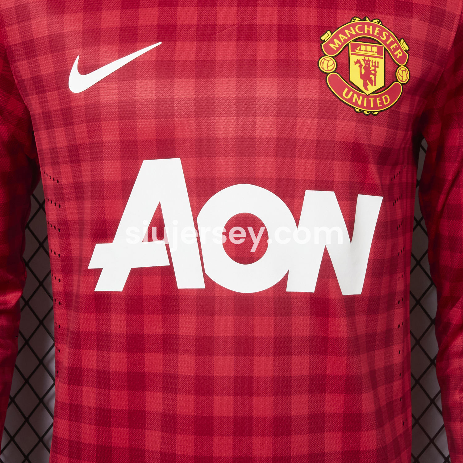 SIUjerseys-Retro Manchester United 2012-13 Home Long Sleeve Jersey - Player Version