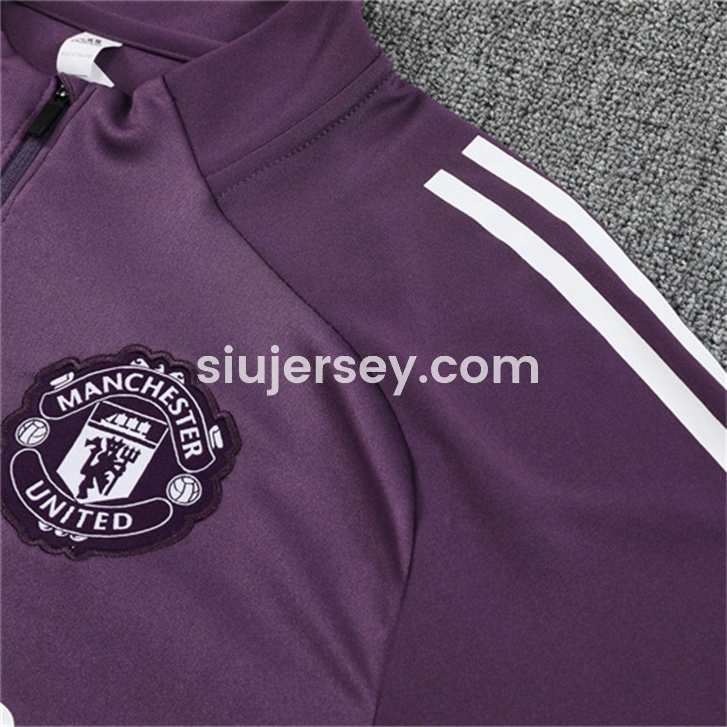 SIUjerseys-Manchester United 25-26 Kid Long Sleeves Training Set - Purple Top & Black Pants