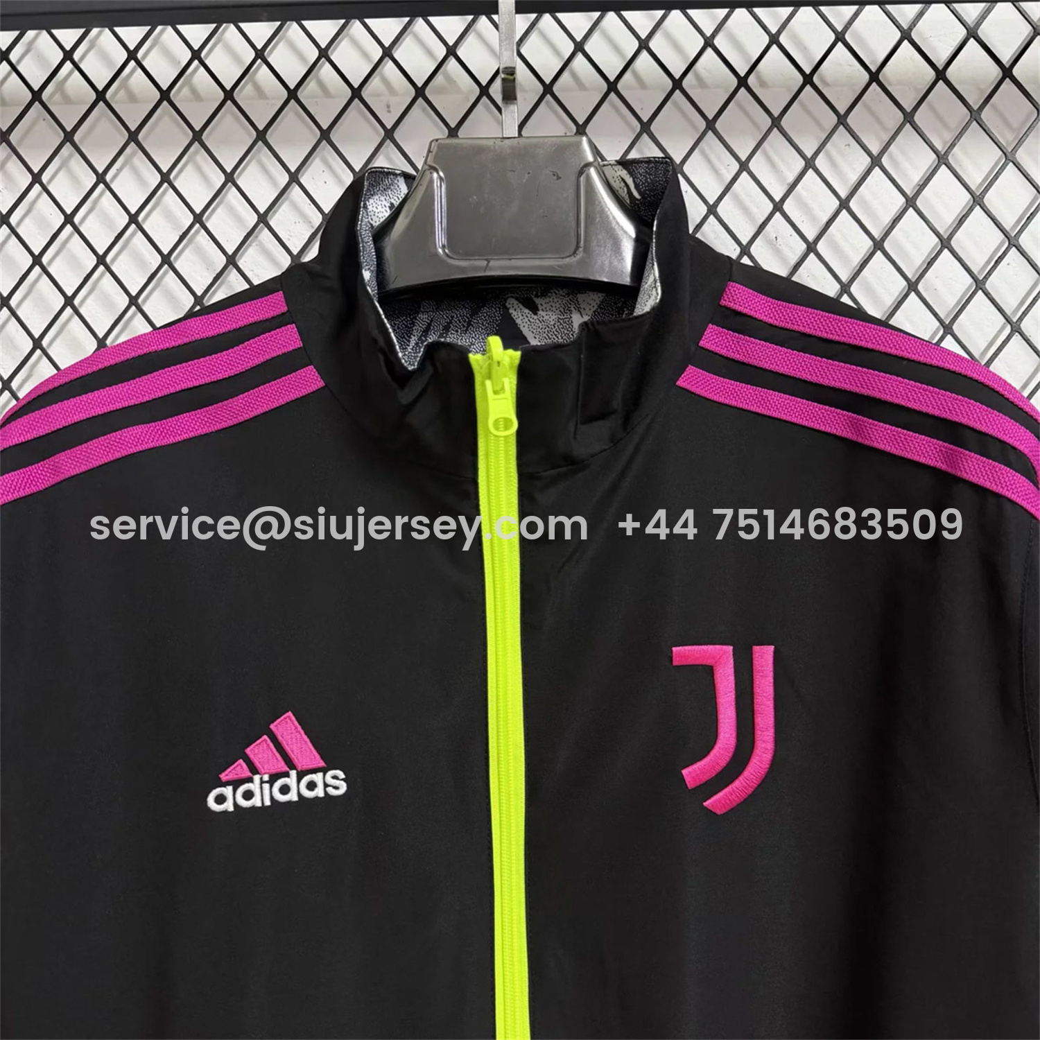 SIUjerseys-Juventus 25-26 Double Sided Reversible Windbreaker - Black & Grey