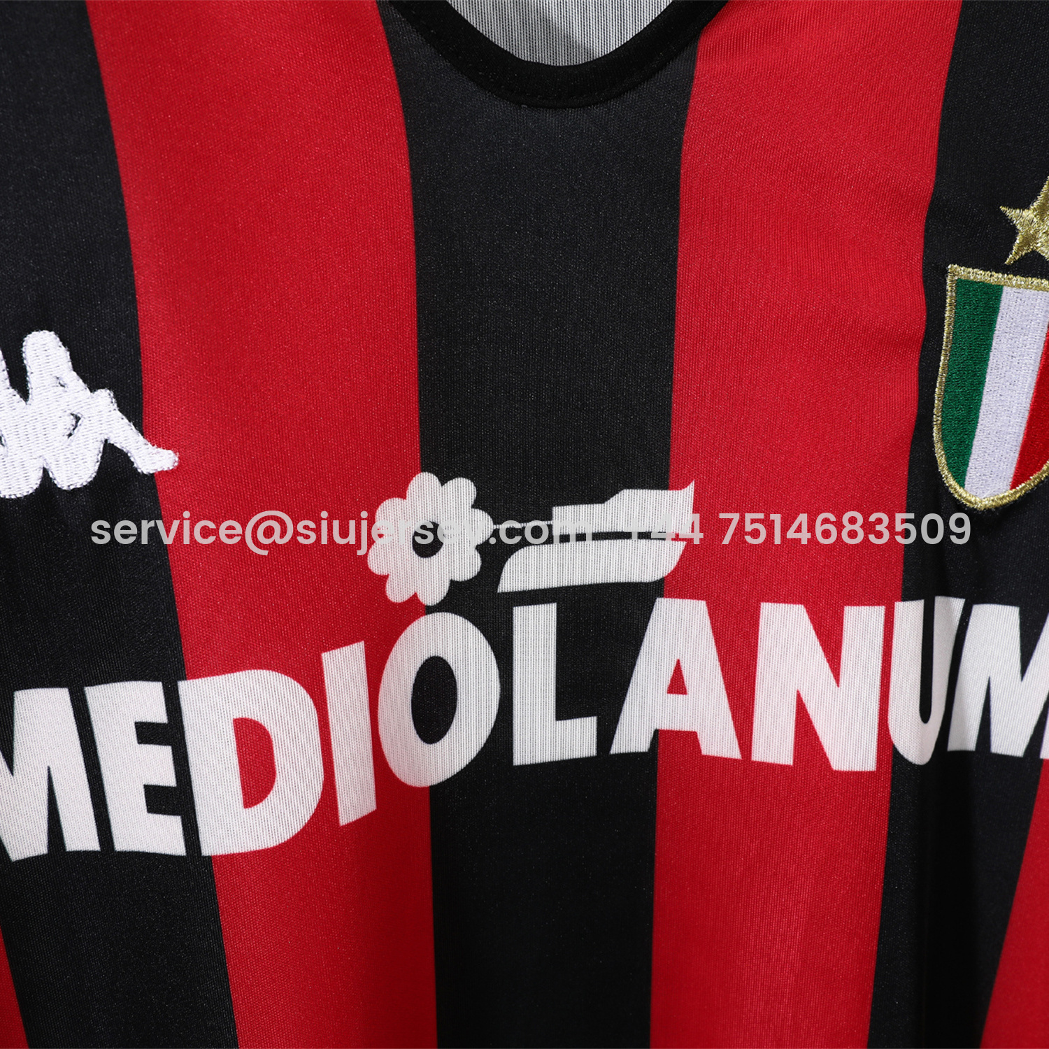 SIUjerseys-Retro AC Milan 1988-89 Home Long Sleeves Jersey