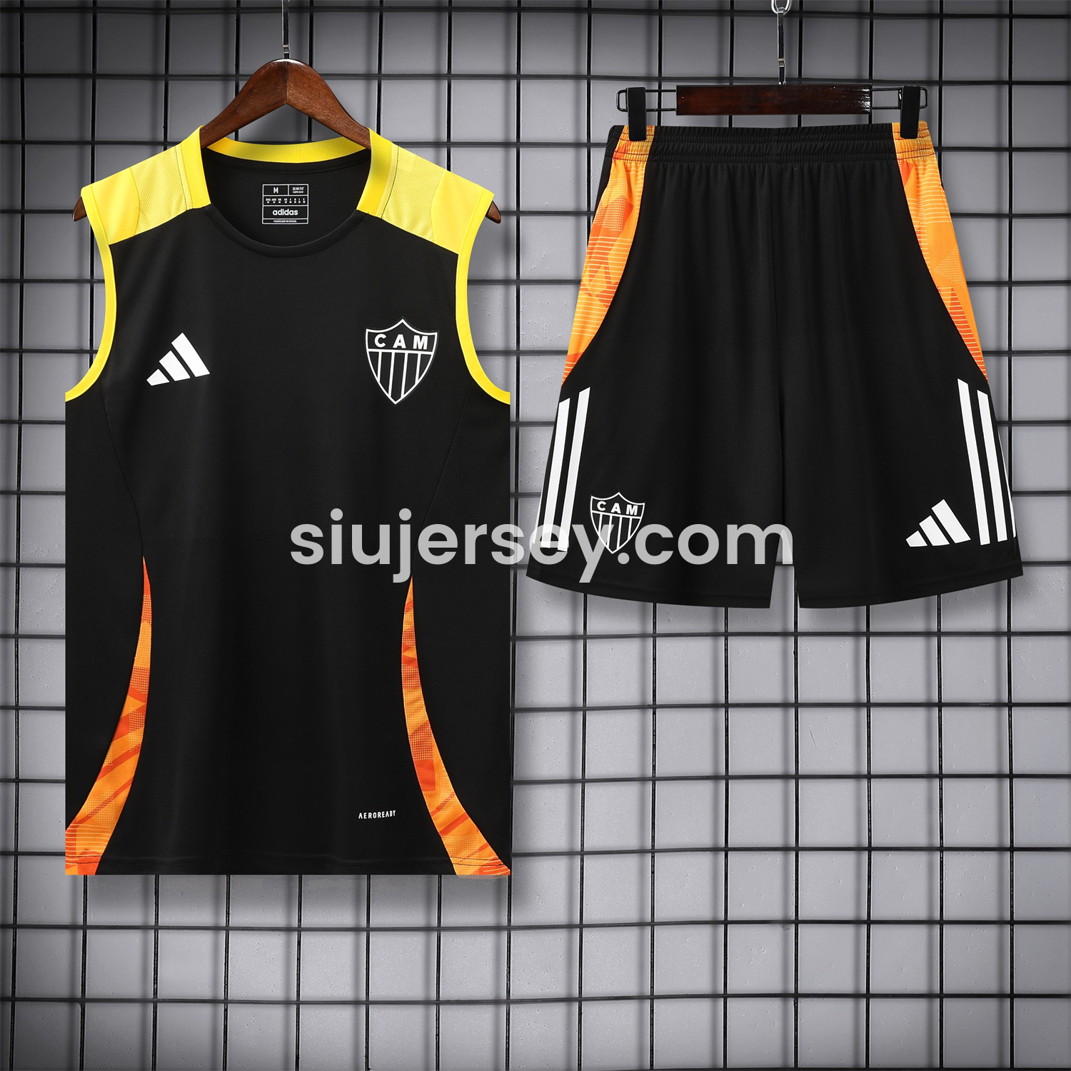 SIUjerseys-Atletico Mineiro 25-26 Vest Training Set - Black Vest With Black Shorts