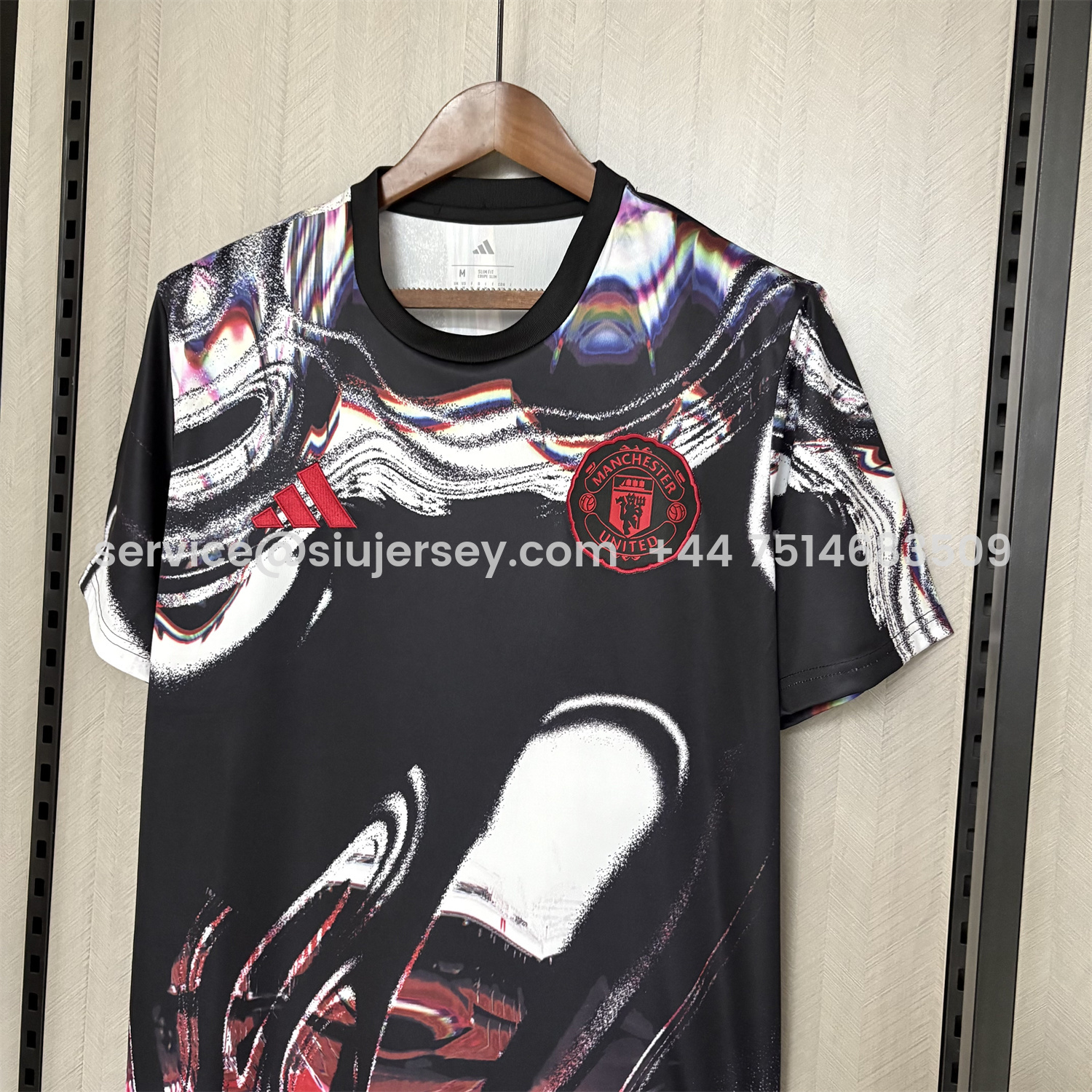 SIUjerseys-Manchester United 25-26 Ripples Black Special Jersey - Fans Version