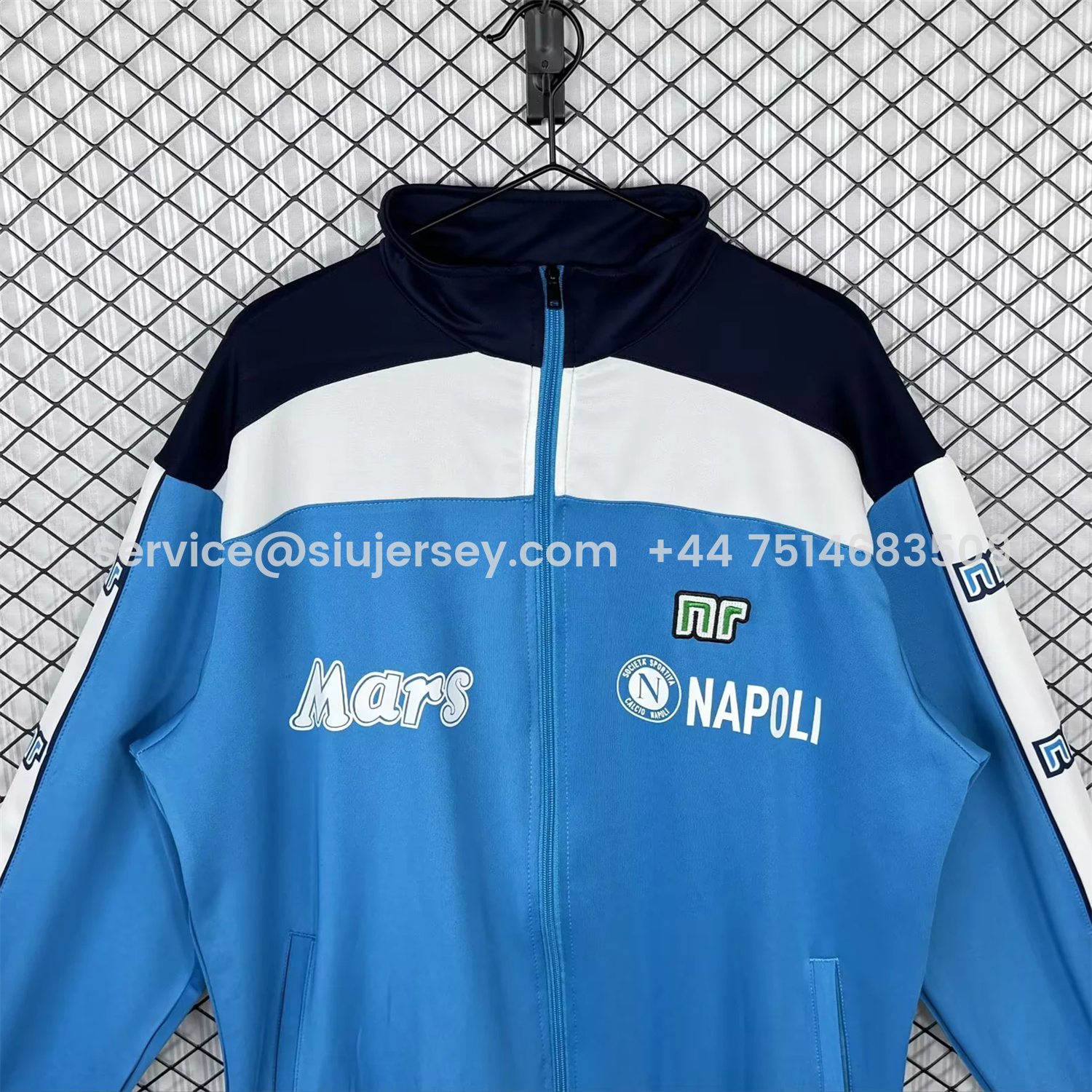 SIUjerseys-Retro Napoli 1989-90 Blue Windbreaker