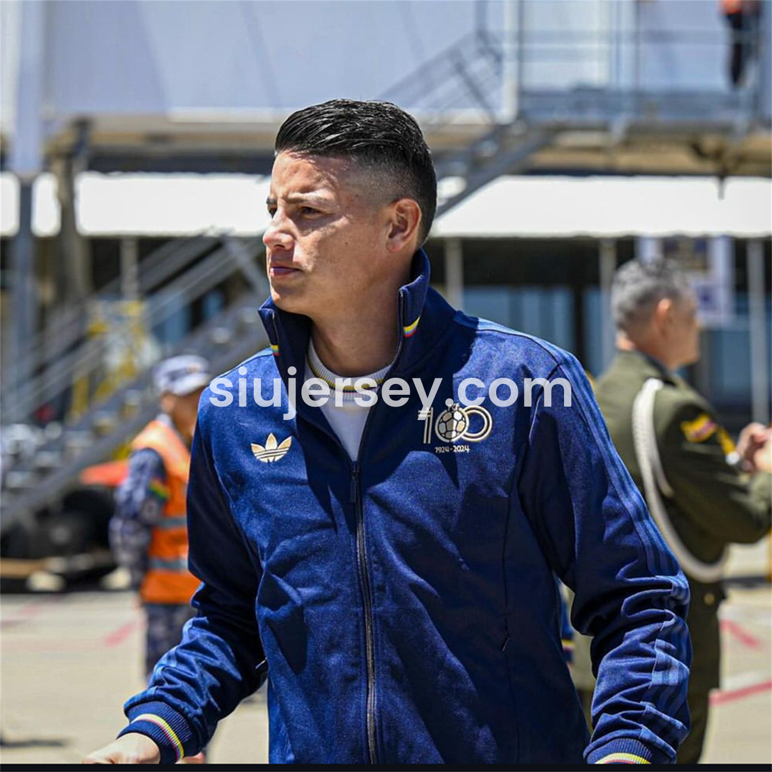 SIUjerseys-Colombia 2024 100th Anniversary Jacket Training Tracksuit - Deep Blue