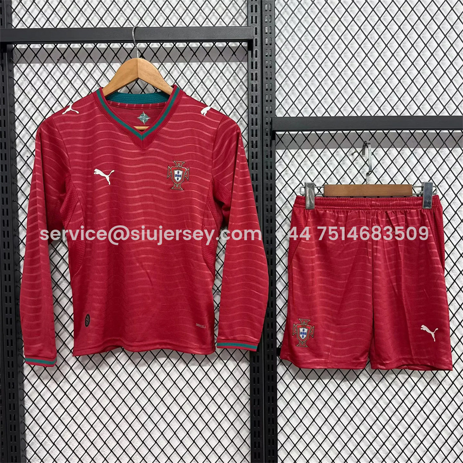 SIUjerseys-Portugal 2026 Home Long Sleeves Kids Kit